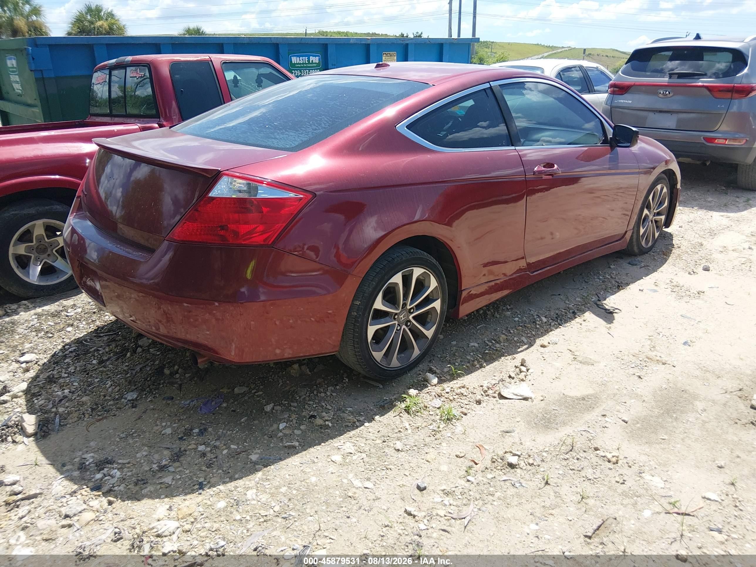 2009 Honda Accord 2.4 Ex-l Red vin: 1HGCS12809A003036