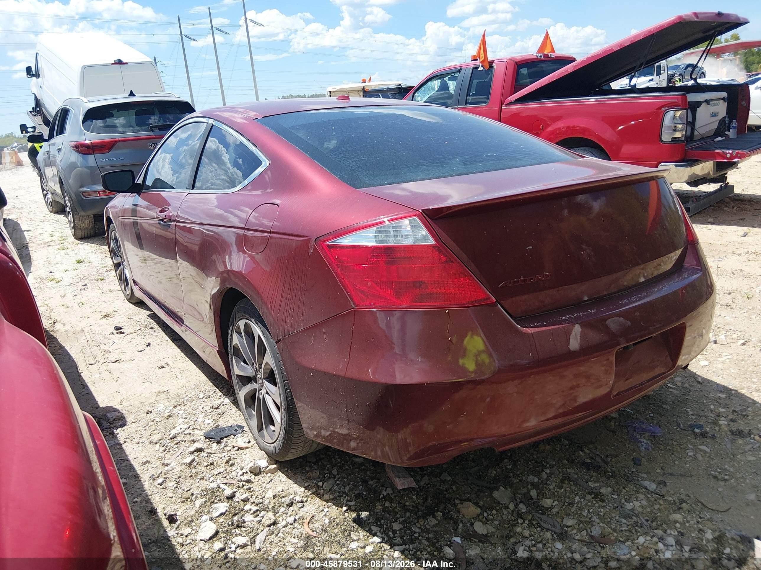 2009 Honda Accord 2.4 Ex-l Red vin: 1HGCS12809A003036