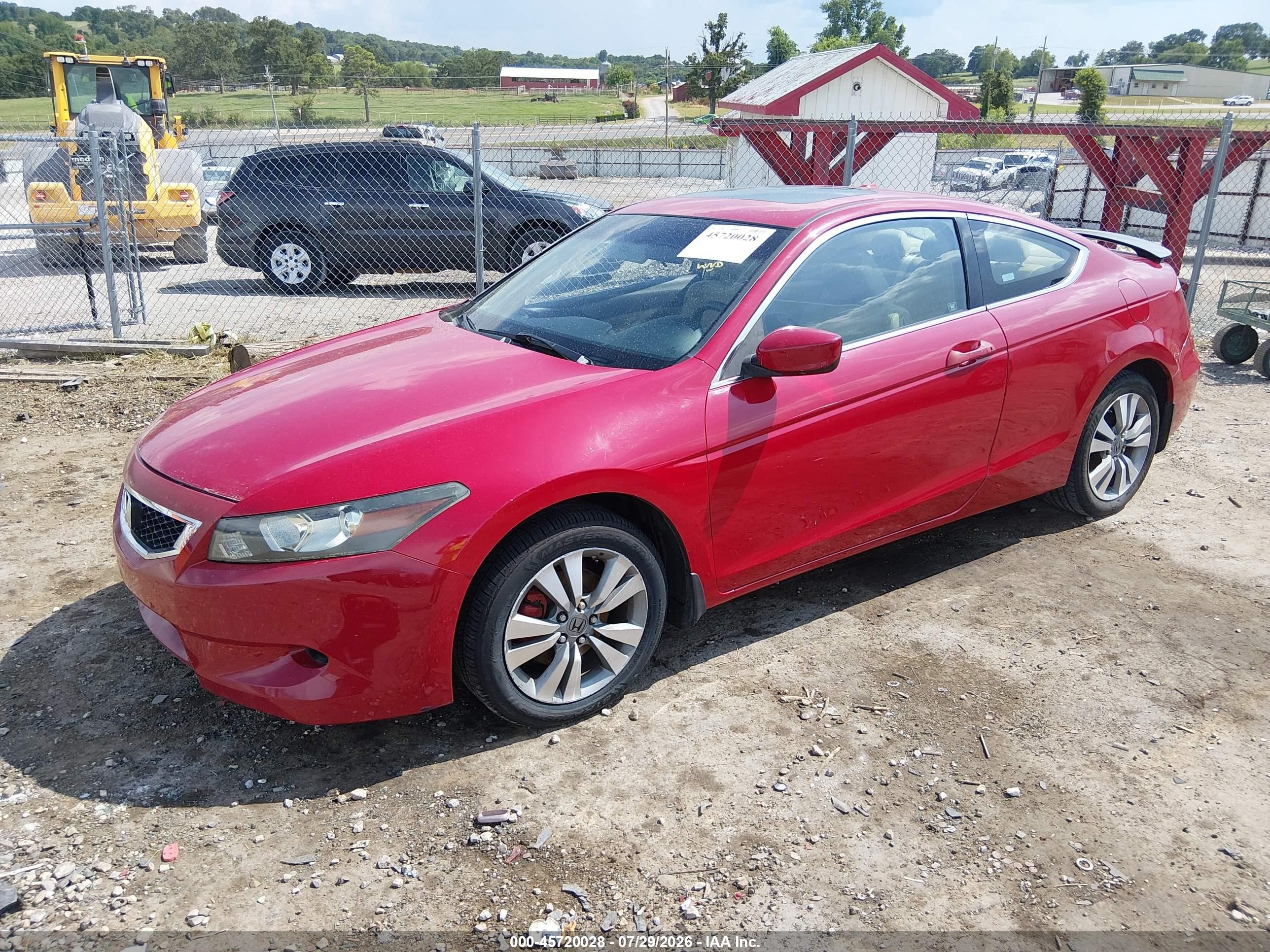2009 Honda Accord 2.4 Ex-l Red vin: 1HGCS12809A005482