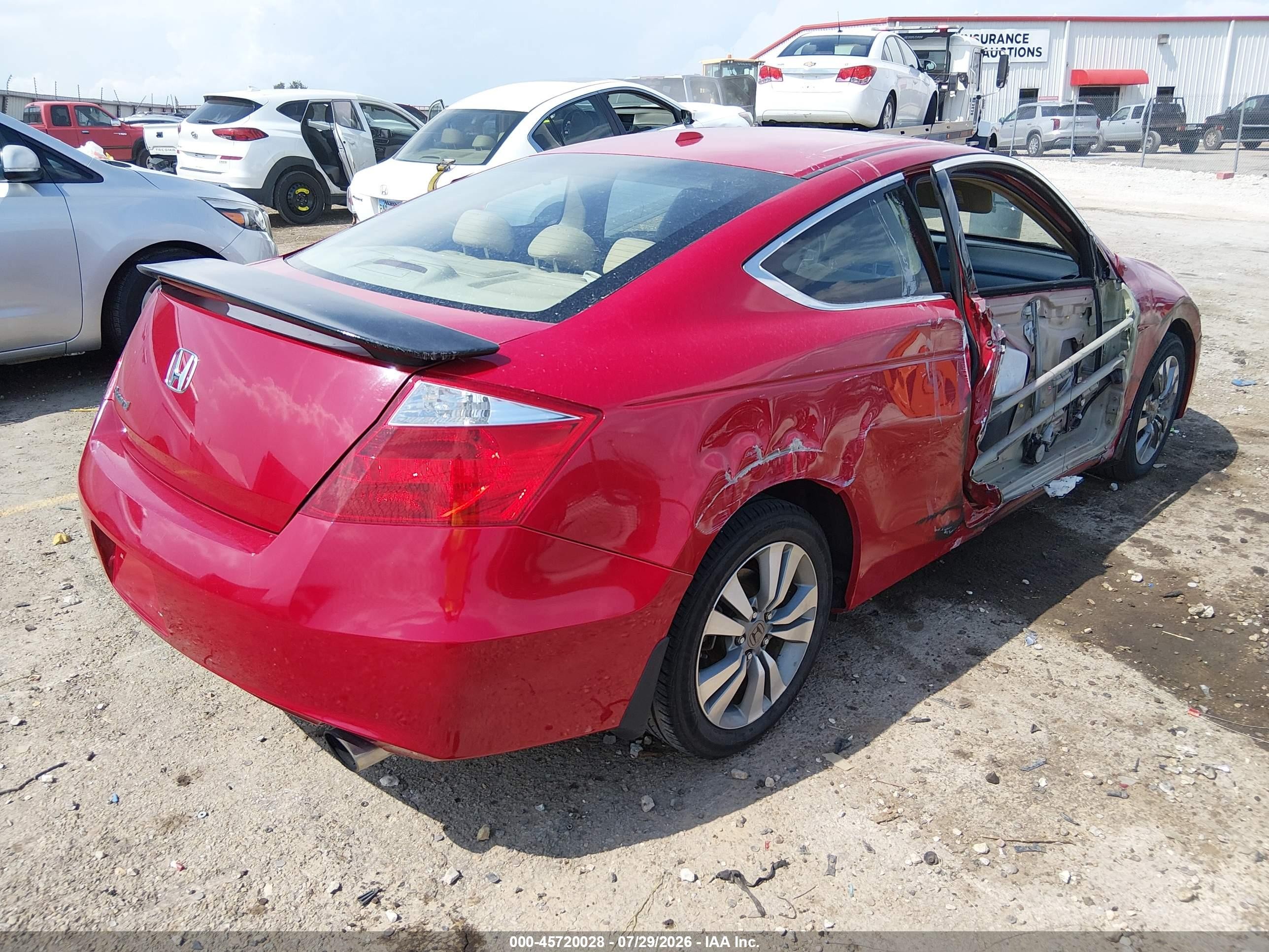 2009 Honda Accord 2.4 Ex-l Red vin: 1HGCS12809A005482