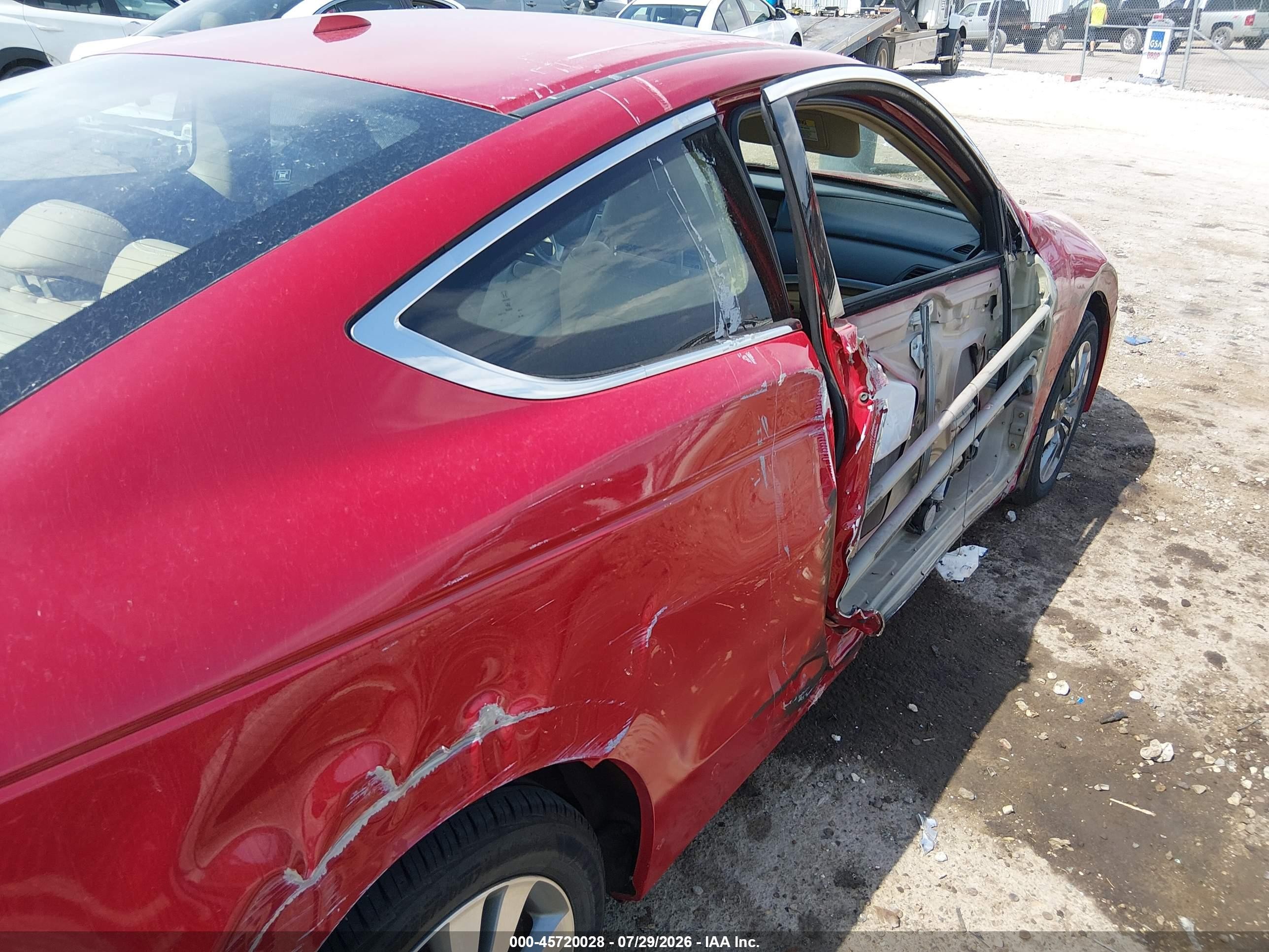 2009 Honda Accord 2.4 Ex-l Red vin: 1HGCS12809A005482