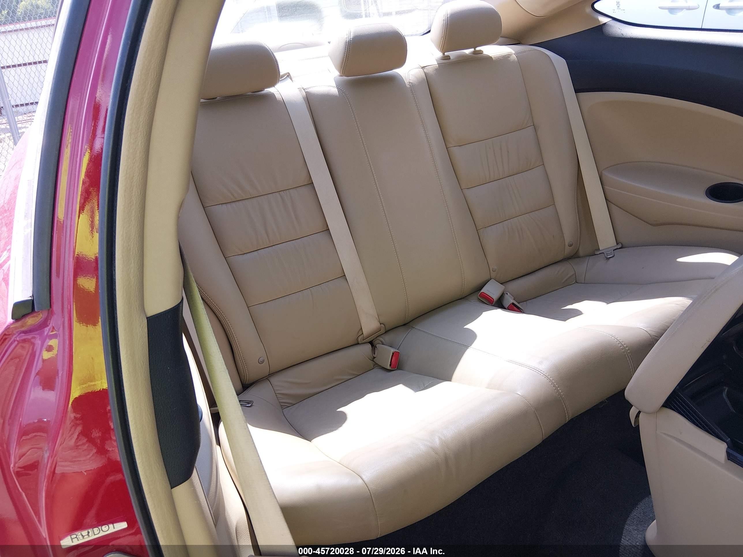 2009 Honda Accord 2.4 Ex-l Red vin: 1HGCS12809A005482