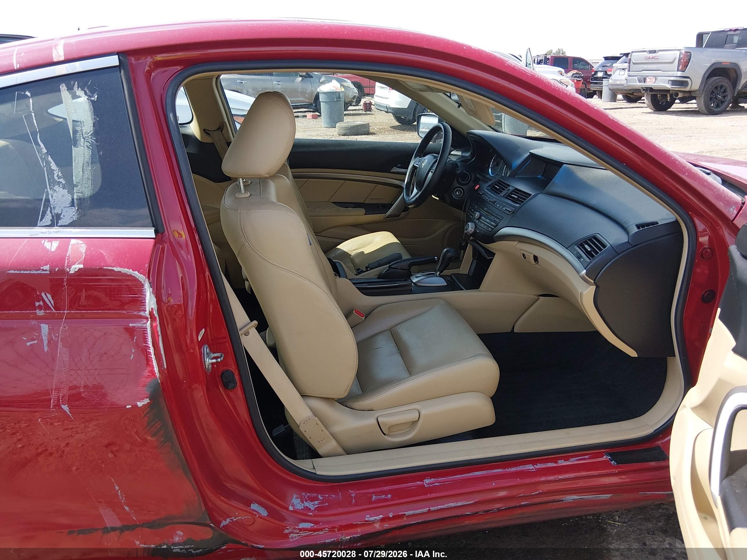2009 Honda Accord 2.4 Ex-l Red vin: 1HGCS12809A005482