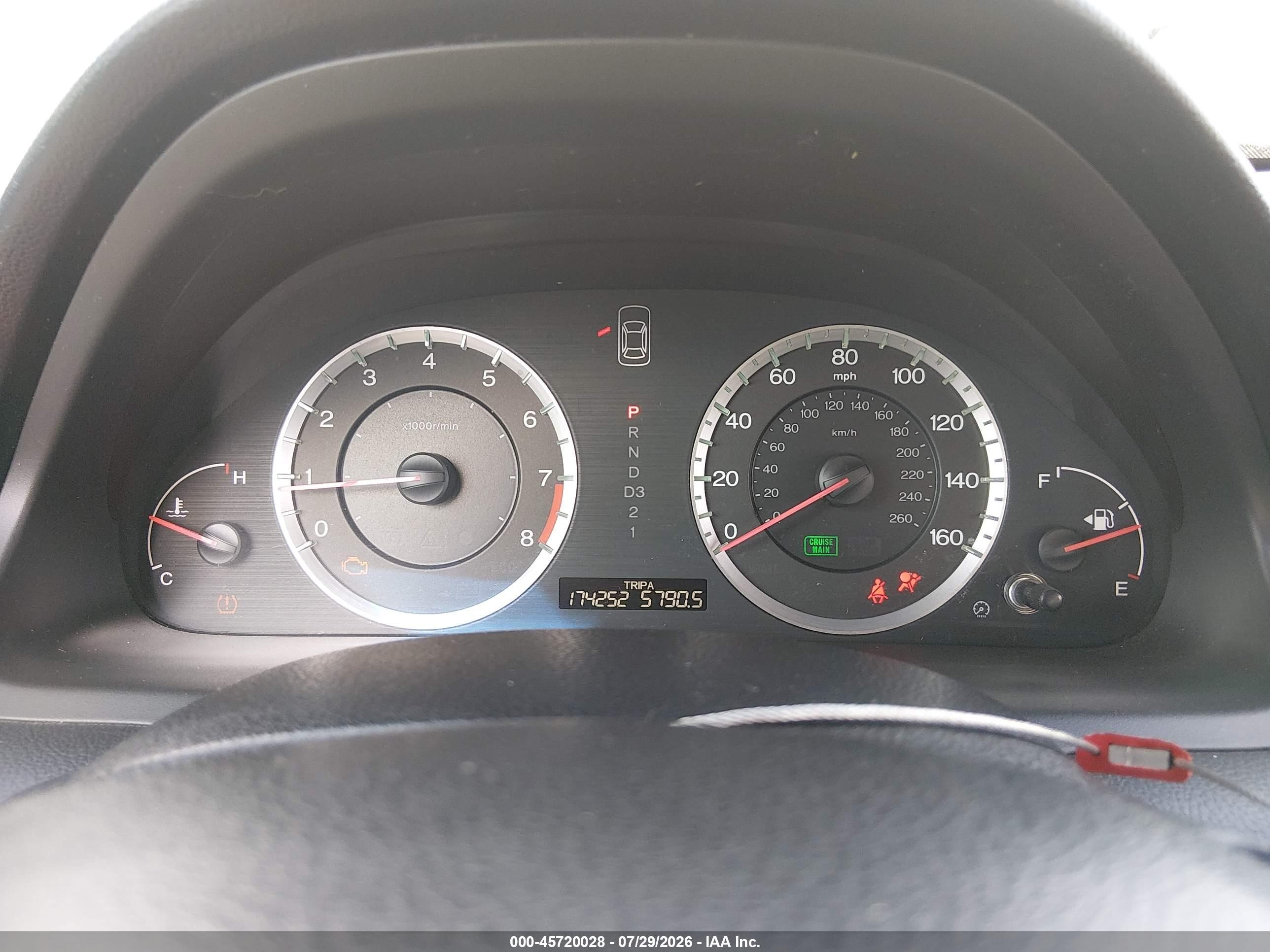 2009 Honda Accord 2.4 Ex-l Red vin: 1HGCS12809A005482