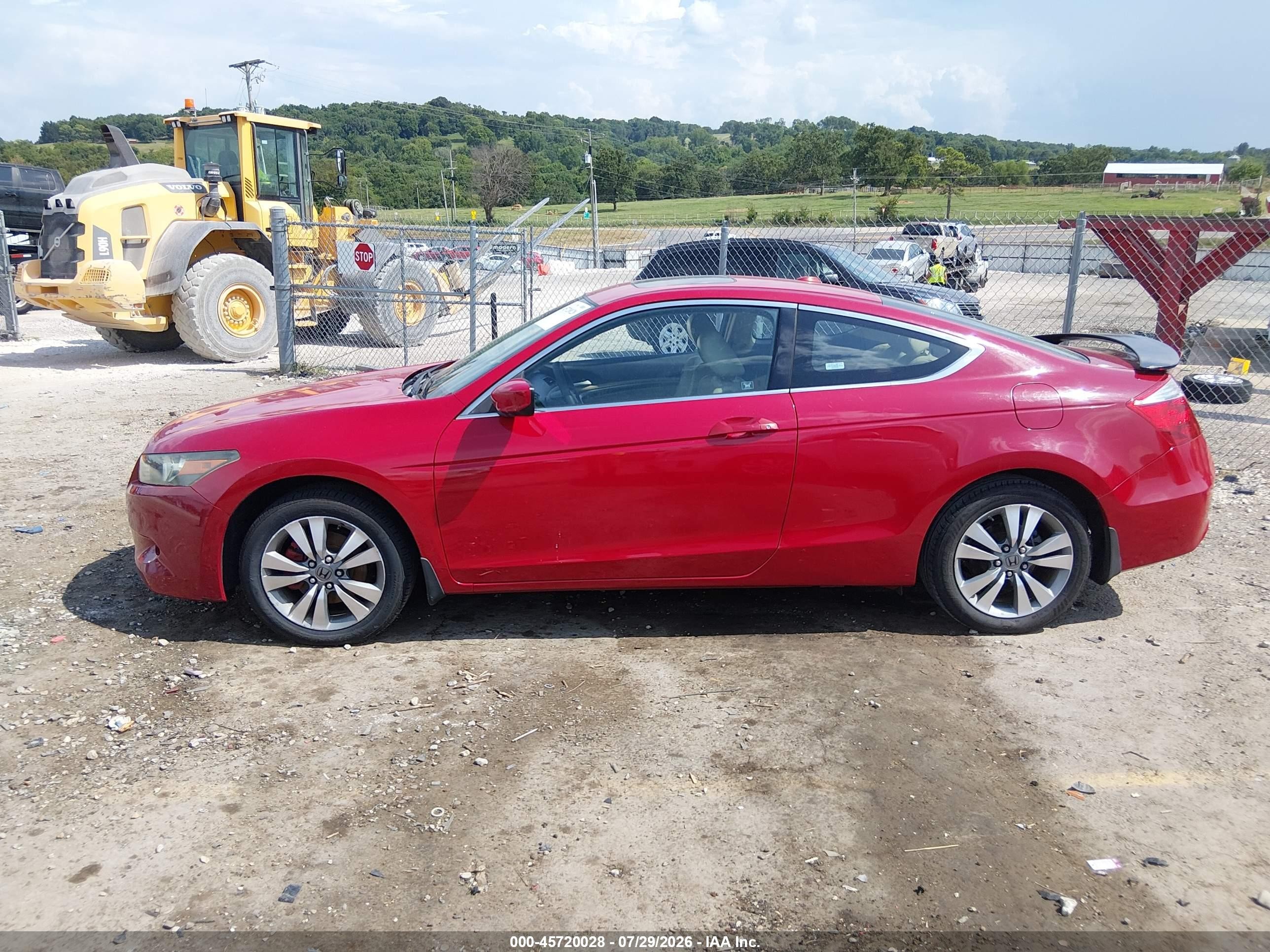 2009 Honda Accord 2.4 Ex-l Red vin: 1HGCS12809A005482