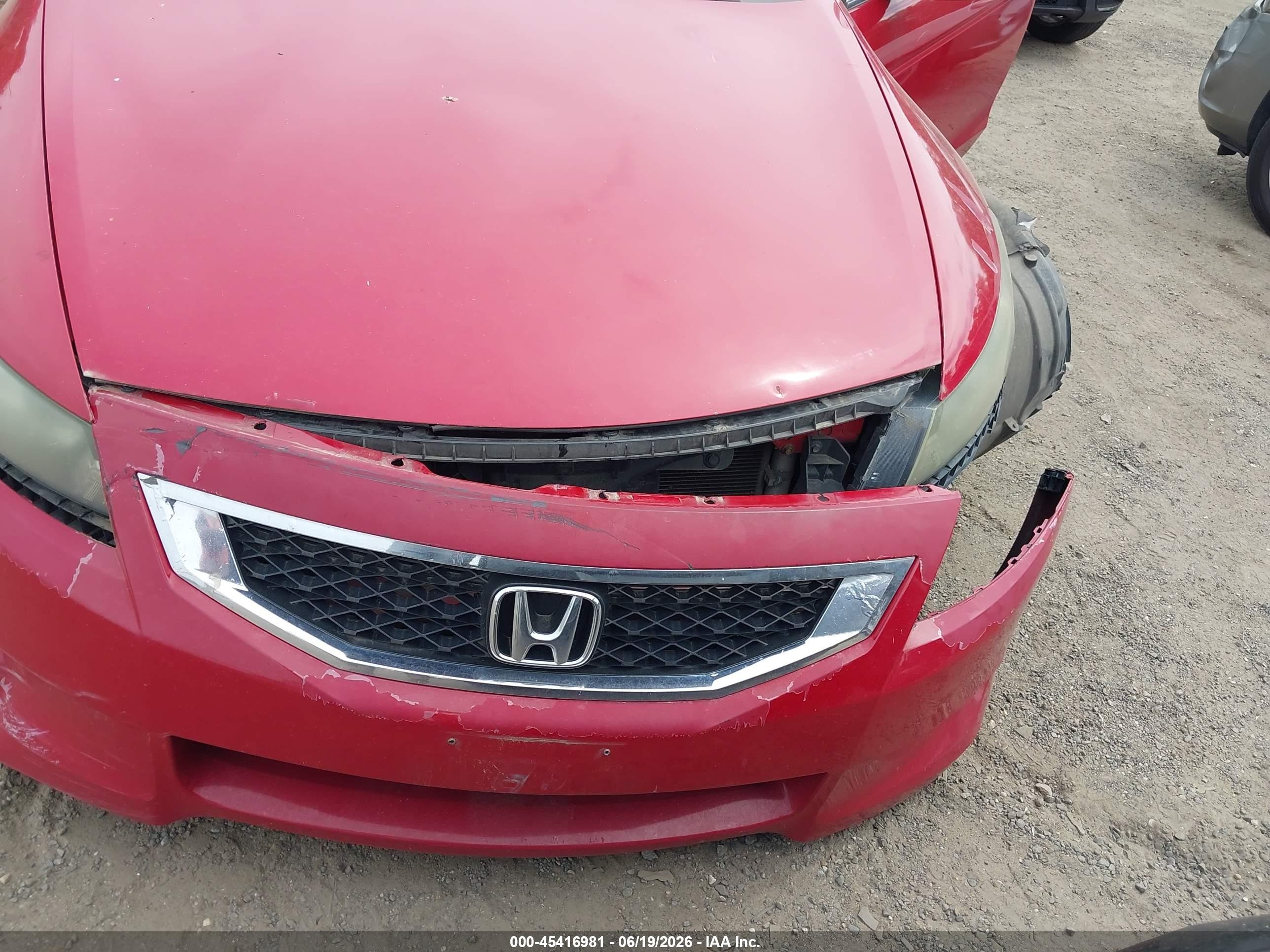 2008 Honda Accord 2.4 Ex-l Red vin: 1HGCS12848A010473