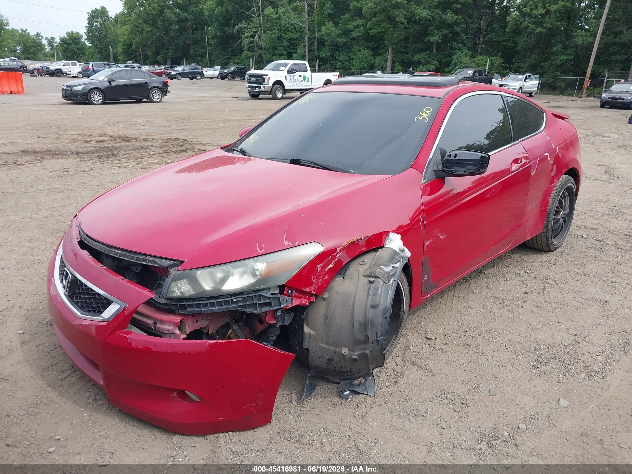 2008 Honda Accord 2.4 Ex-l Red vin: 1HGCS12848A010473