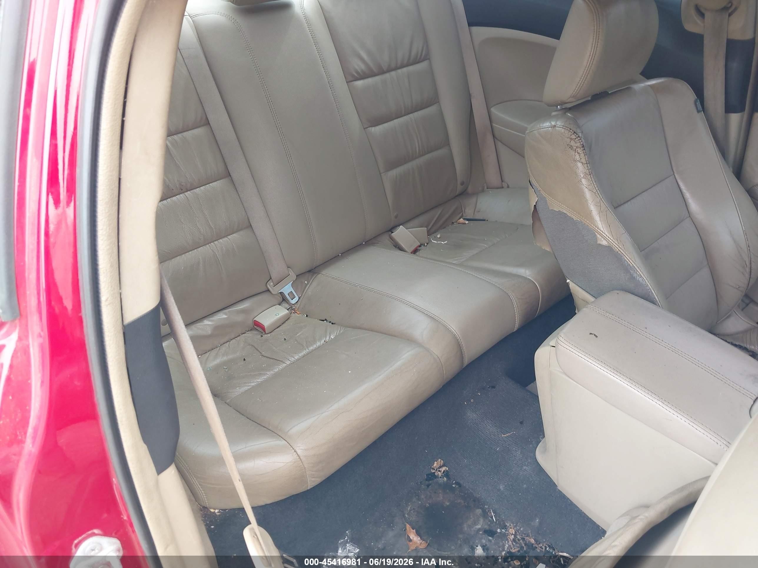 2008 Honda Accord 2.4 Ex-l Red vin: 1HGCS12848A010473