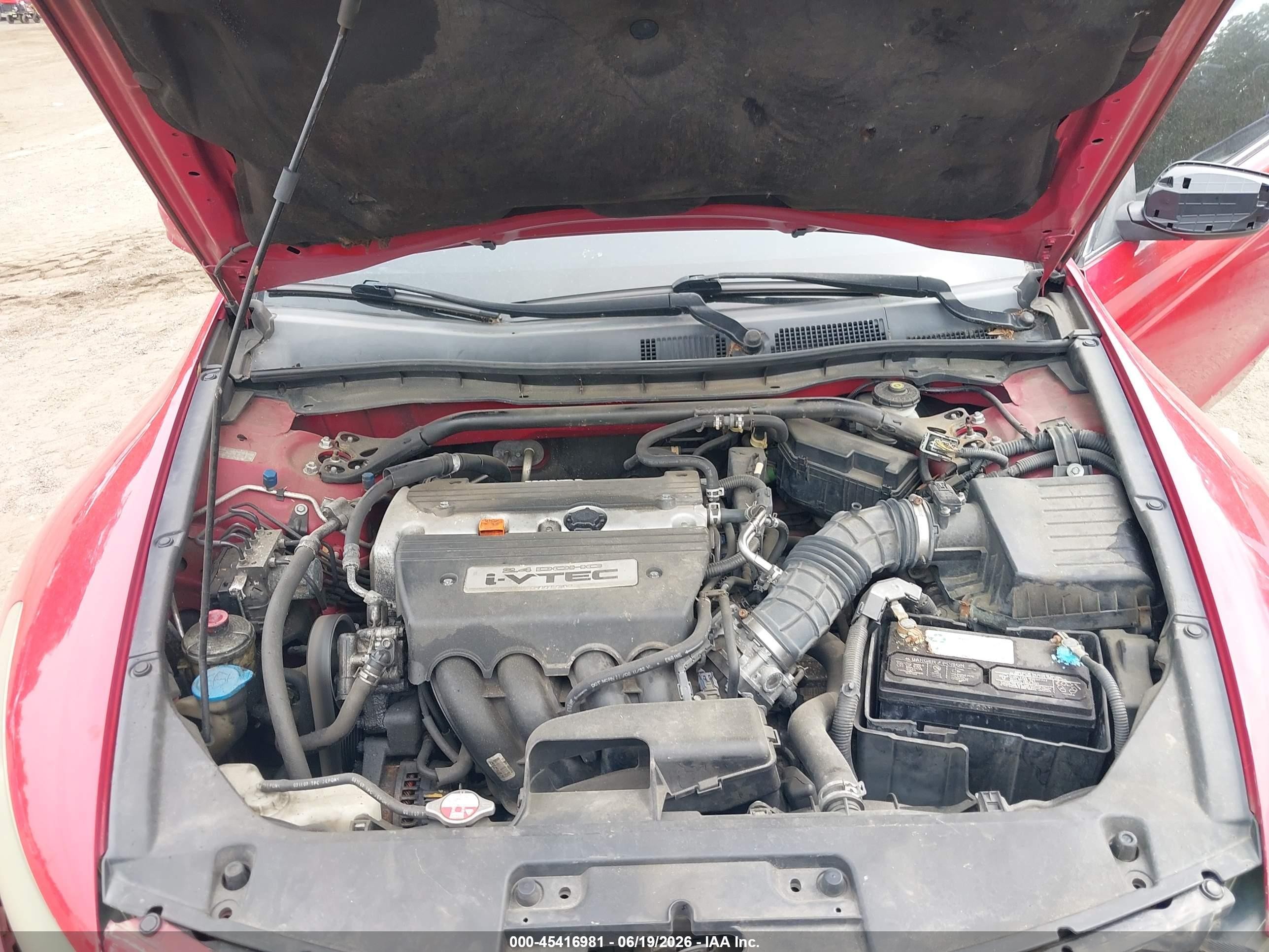 2008 Honda Accord 2.4 Ex-l Red vin: 1HGCS12848A010473