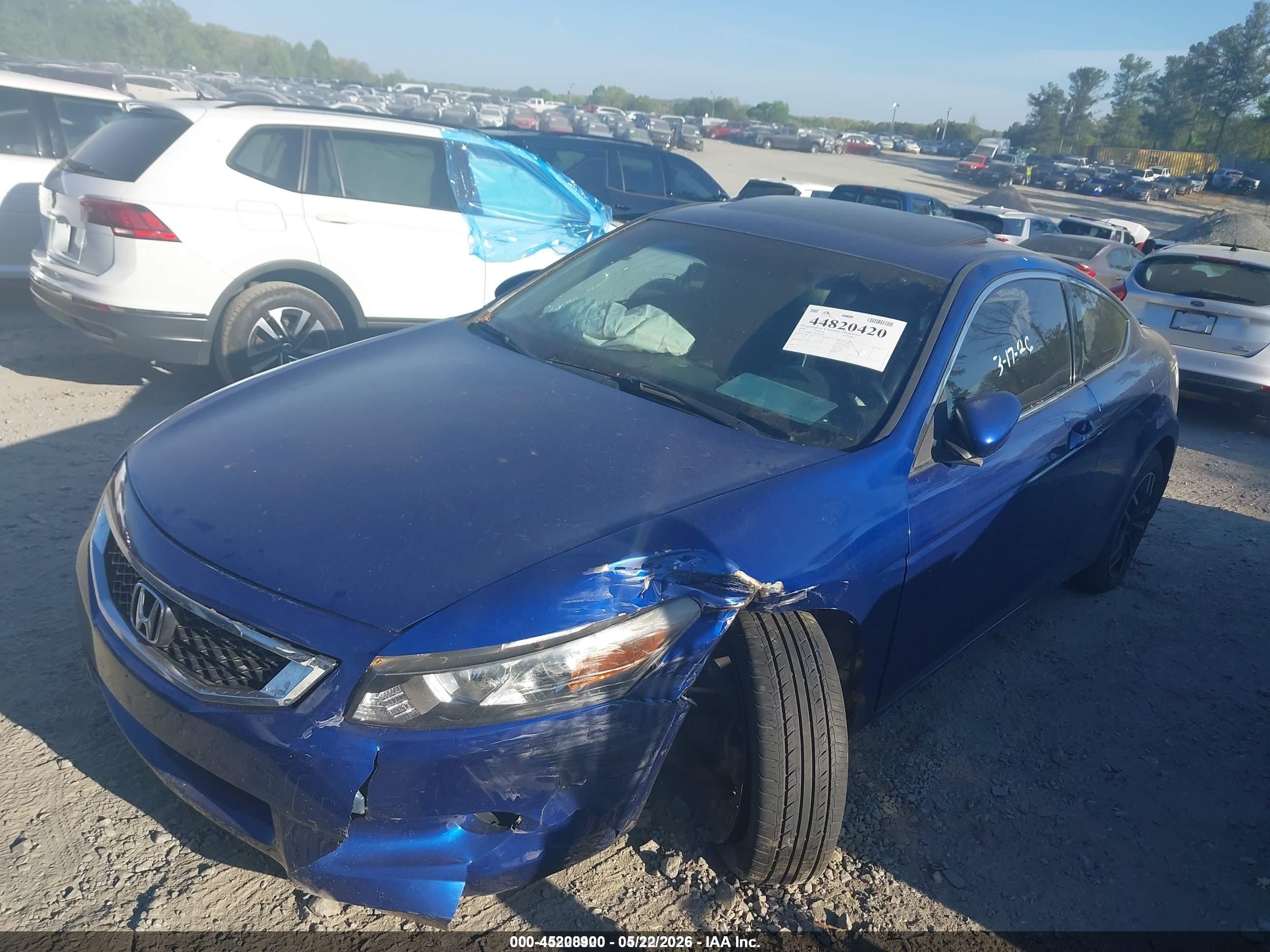 2008 Honda Accord 2.4 Ex-l Blue vin: 1HGCS12848A014748