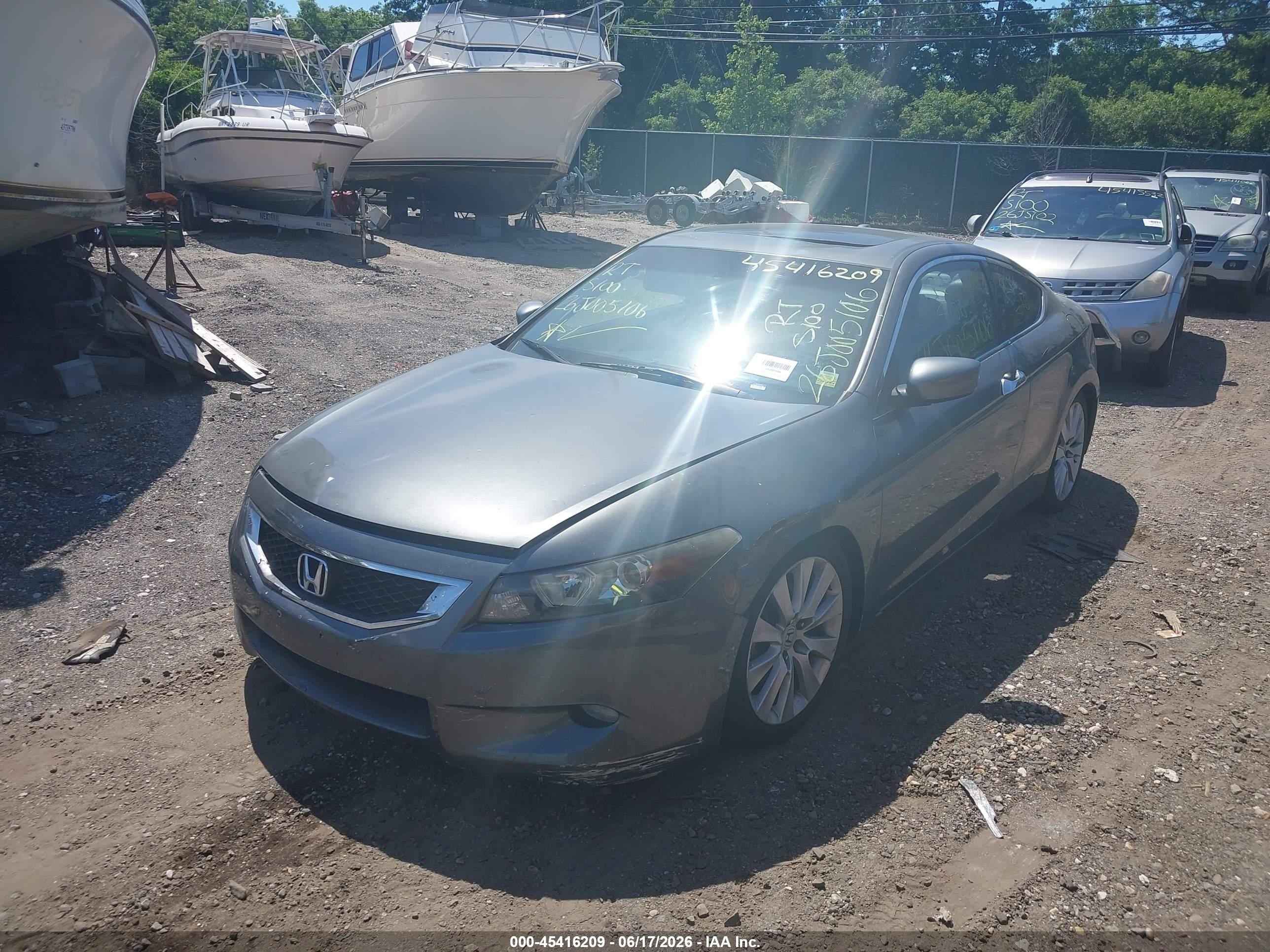 2008 Honda Accord 2.4 Ex-l Gray vin: 1HGCS12848A020629