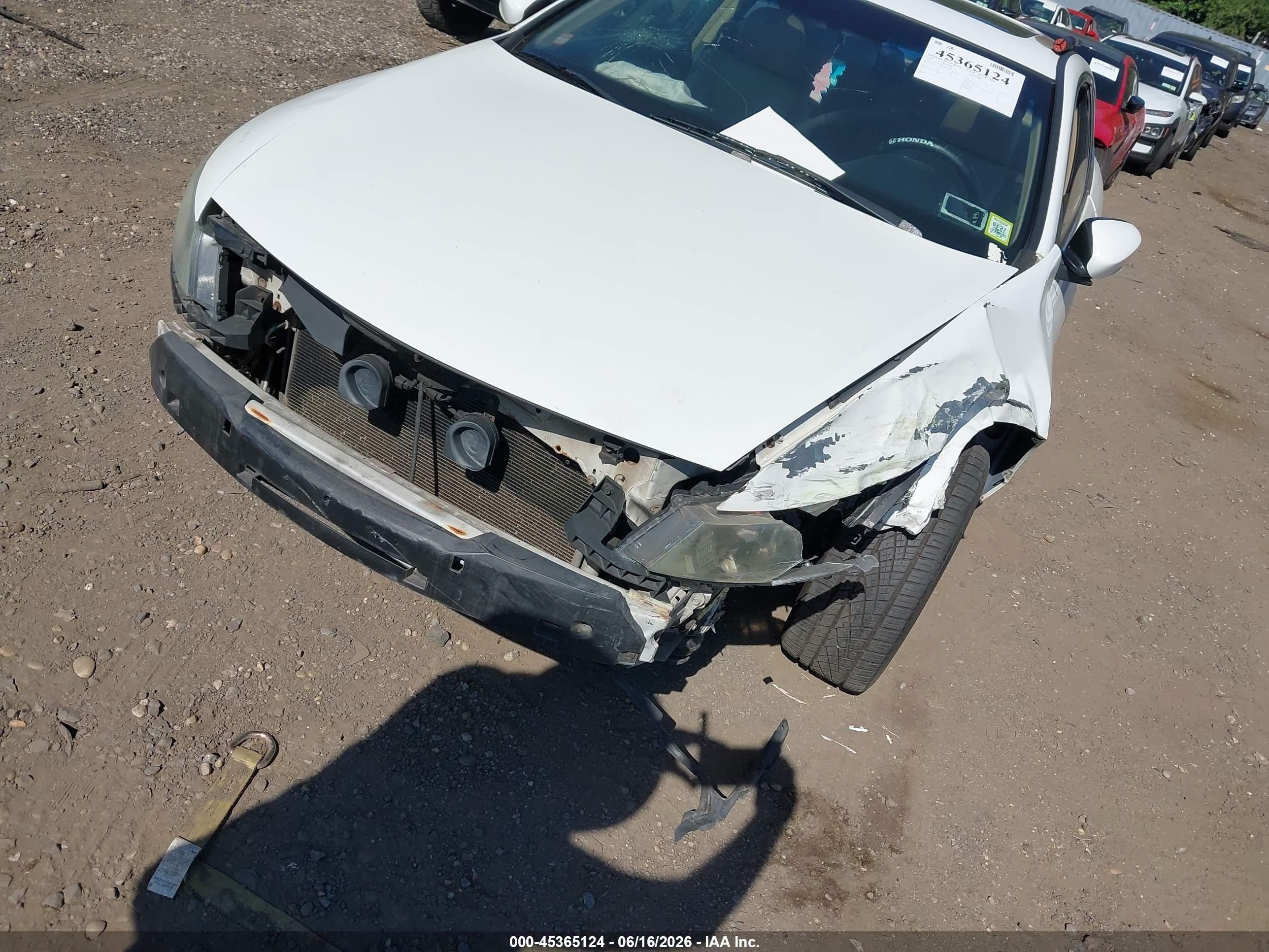 2008 Honda Accord 2.4 Ex-l White vin: 1HGCS12858A018209