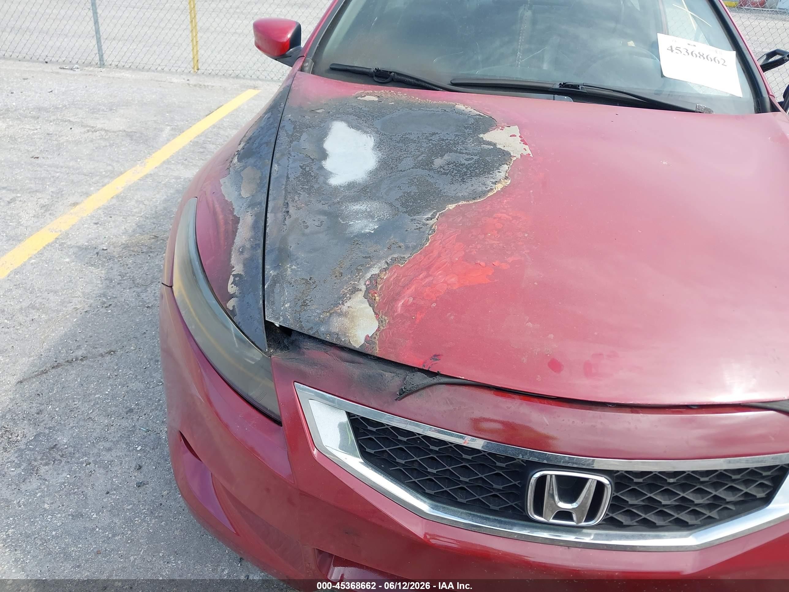 2009 Honda Accord 2.4 Ex-l Red vin: 1HGCS12869A009388