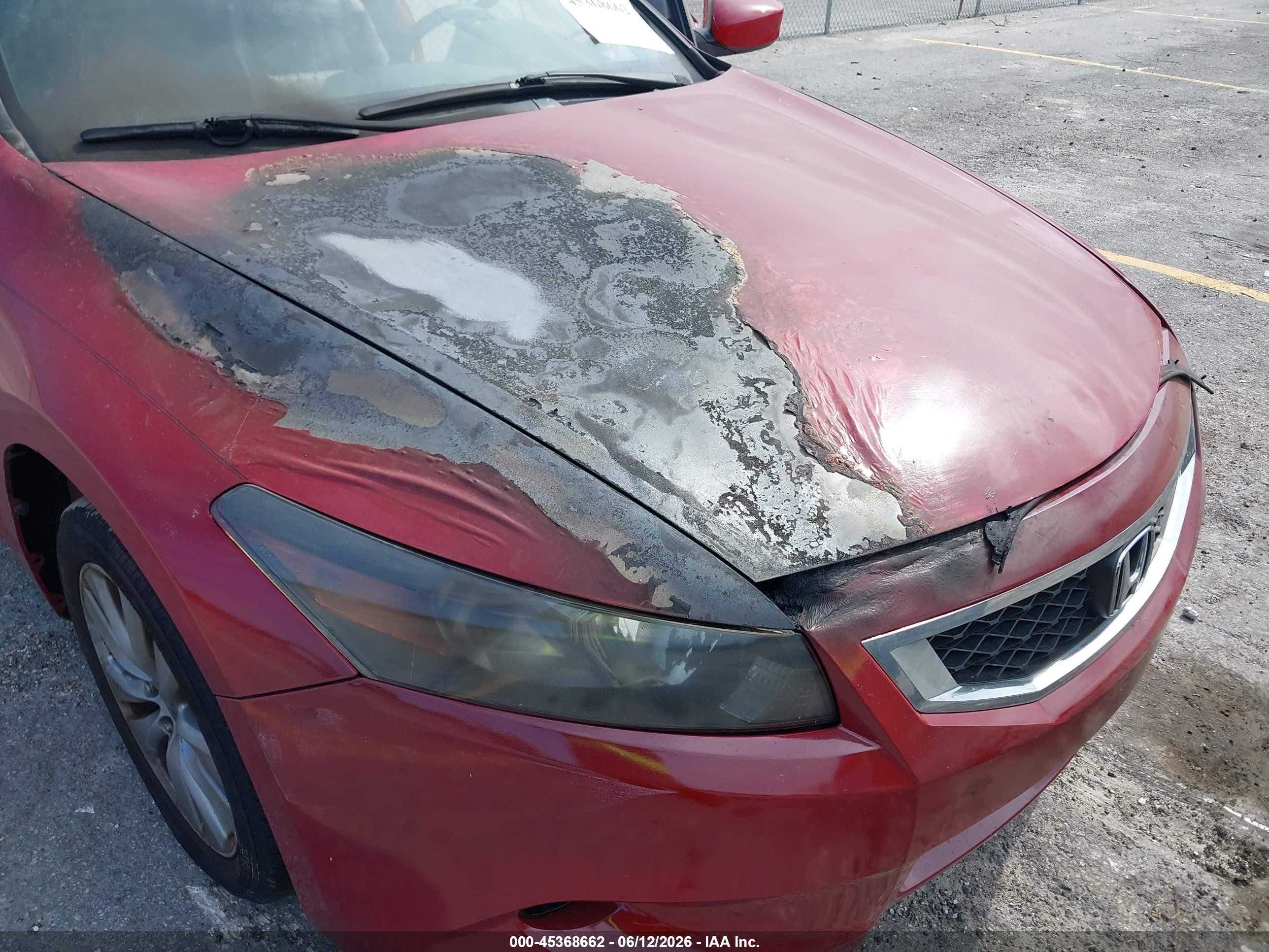 2009 Honda Accord 2.4 Ex-l Red vin: 1HGCS12869A009388