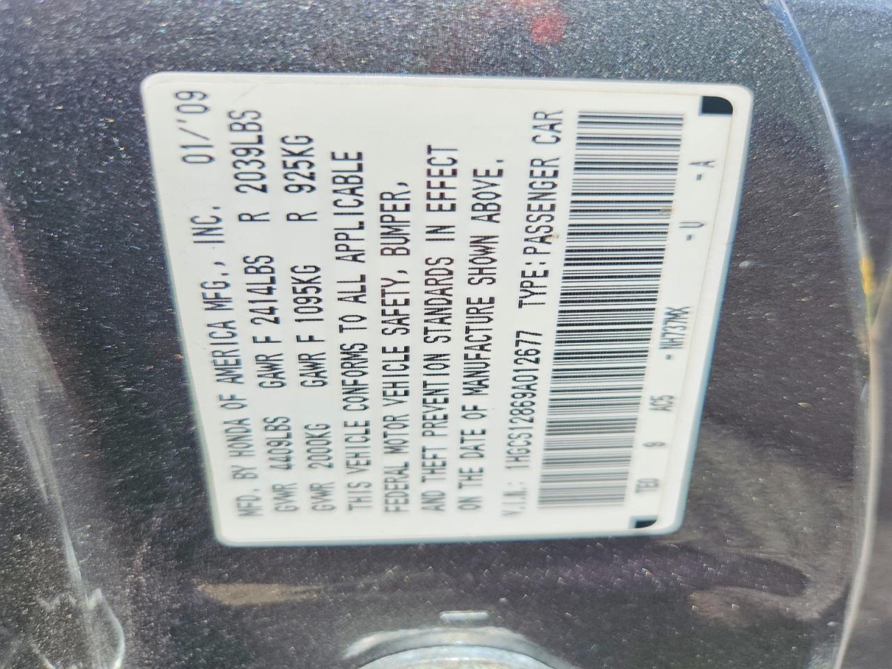 2009 Honda Accord Exl Gray vin: 1HGCS12869A012677