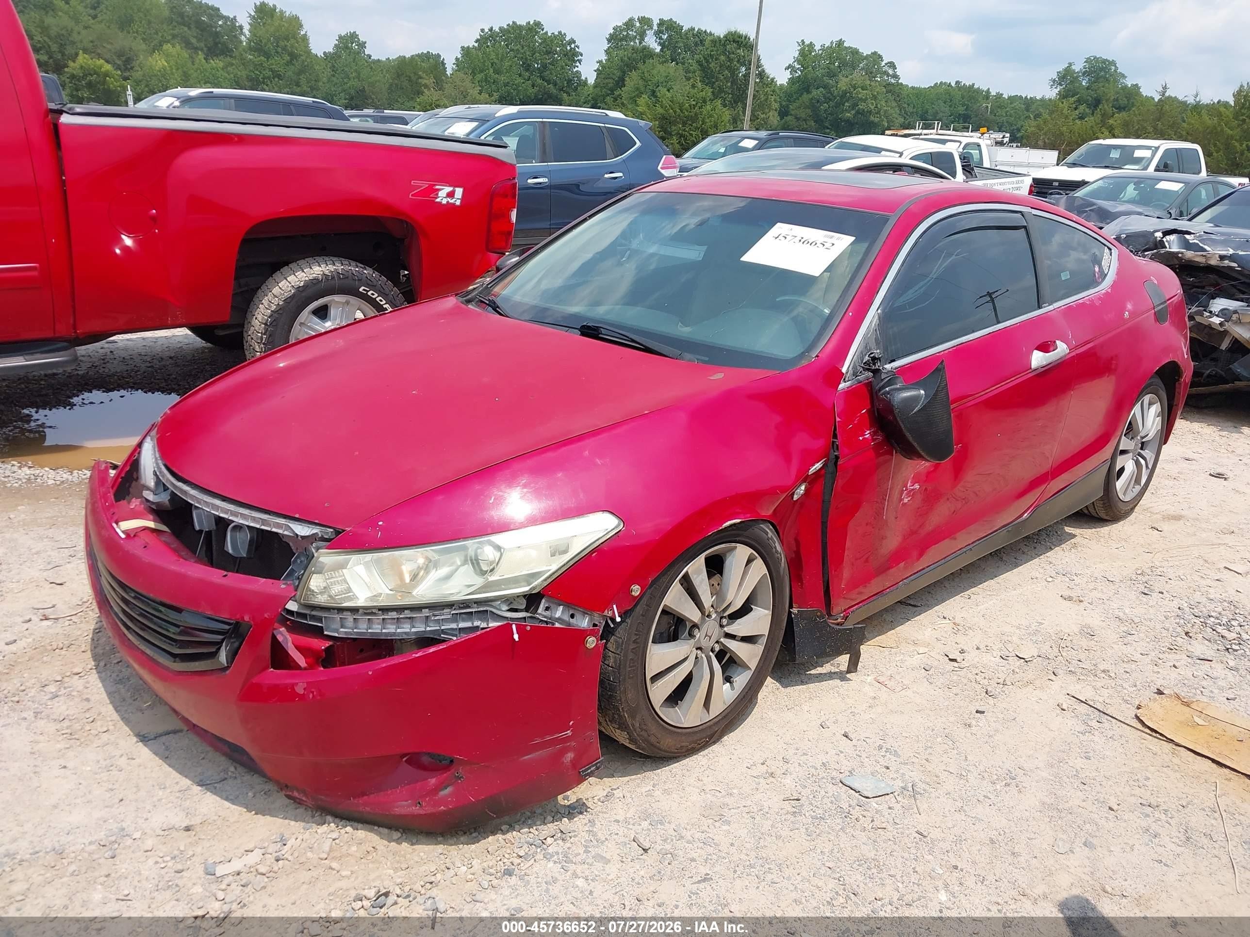 2009 Honda Accord 2.4 Ex-l Red vin: 1HGCS12879A007682