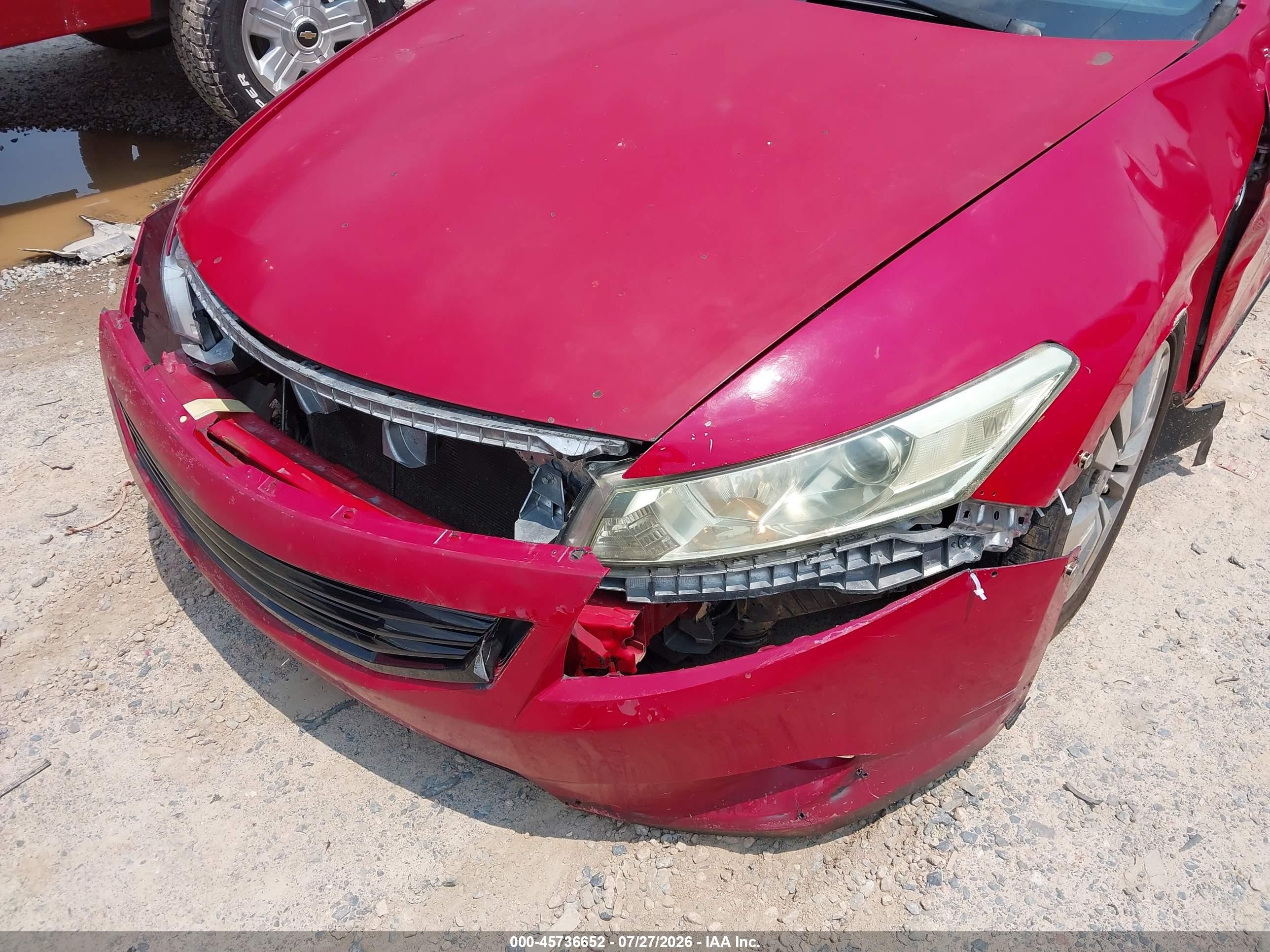 2009 Honda Accord 2.4 Ex-l Red vin: 1HGCS12879A007682