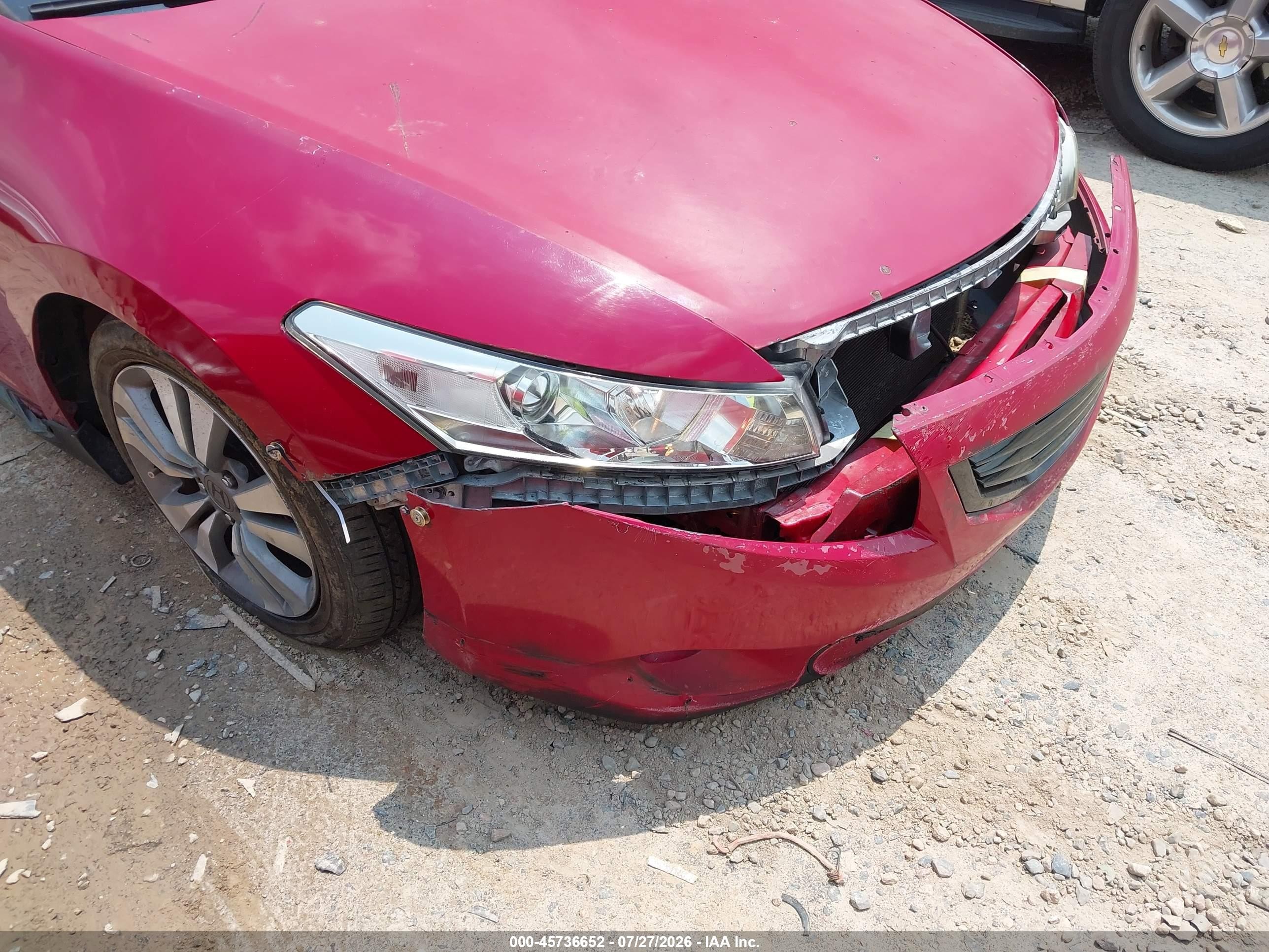 2009 Honda Accord 2.4 Ex-l Red vin: 1HGCS12879A007682