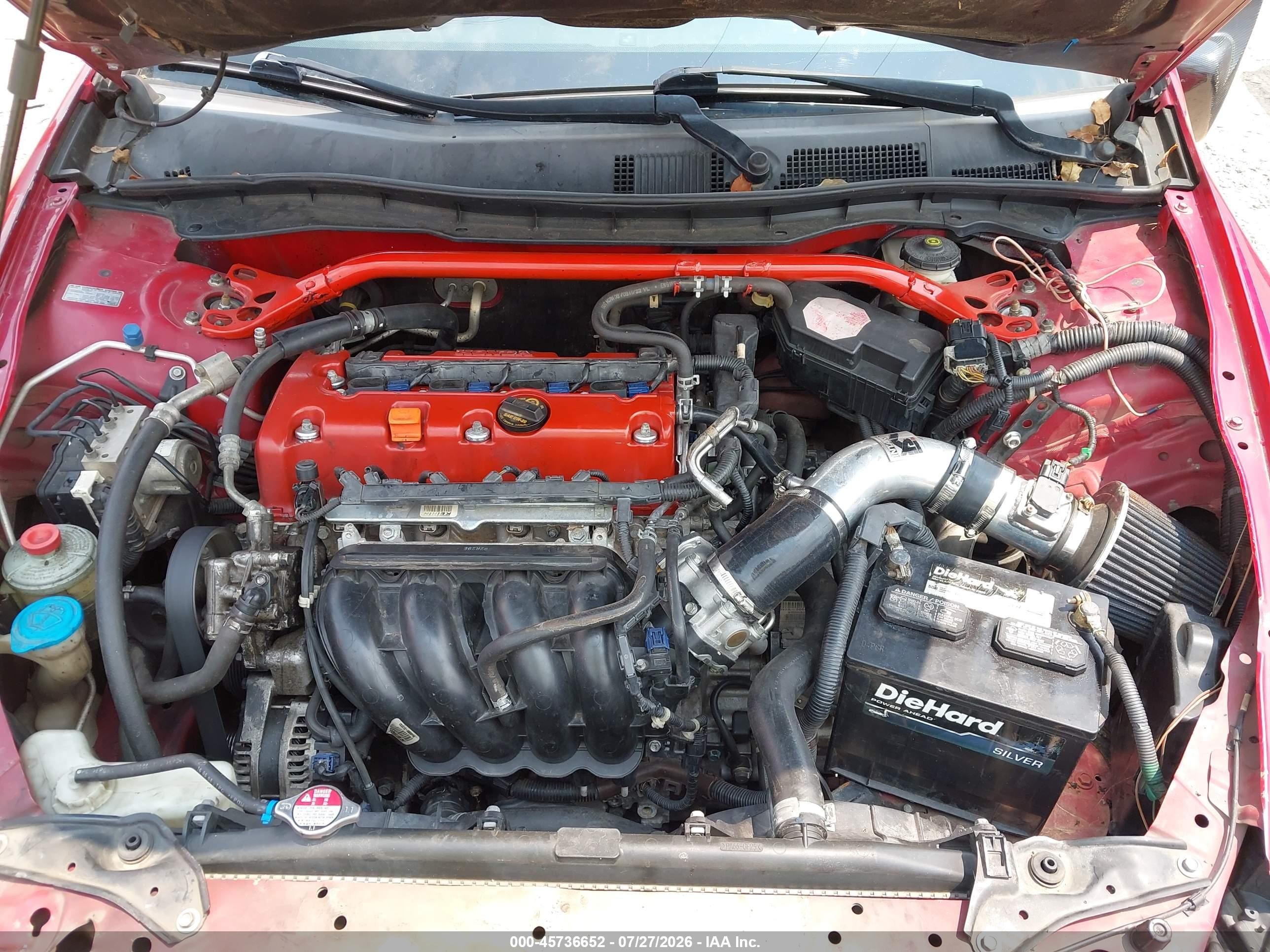 2009 Honda Accord 2.4 Ex-l Red vin: 1HGCS12879A007682