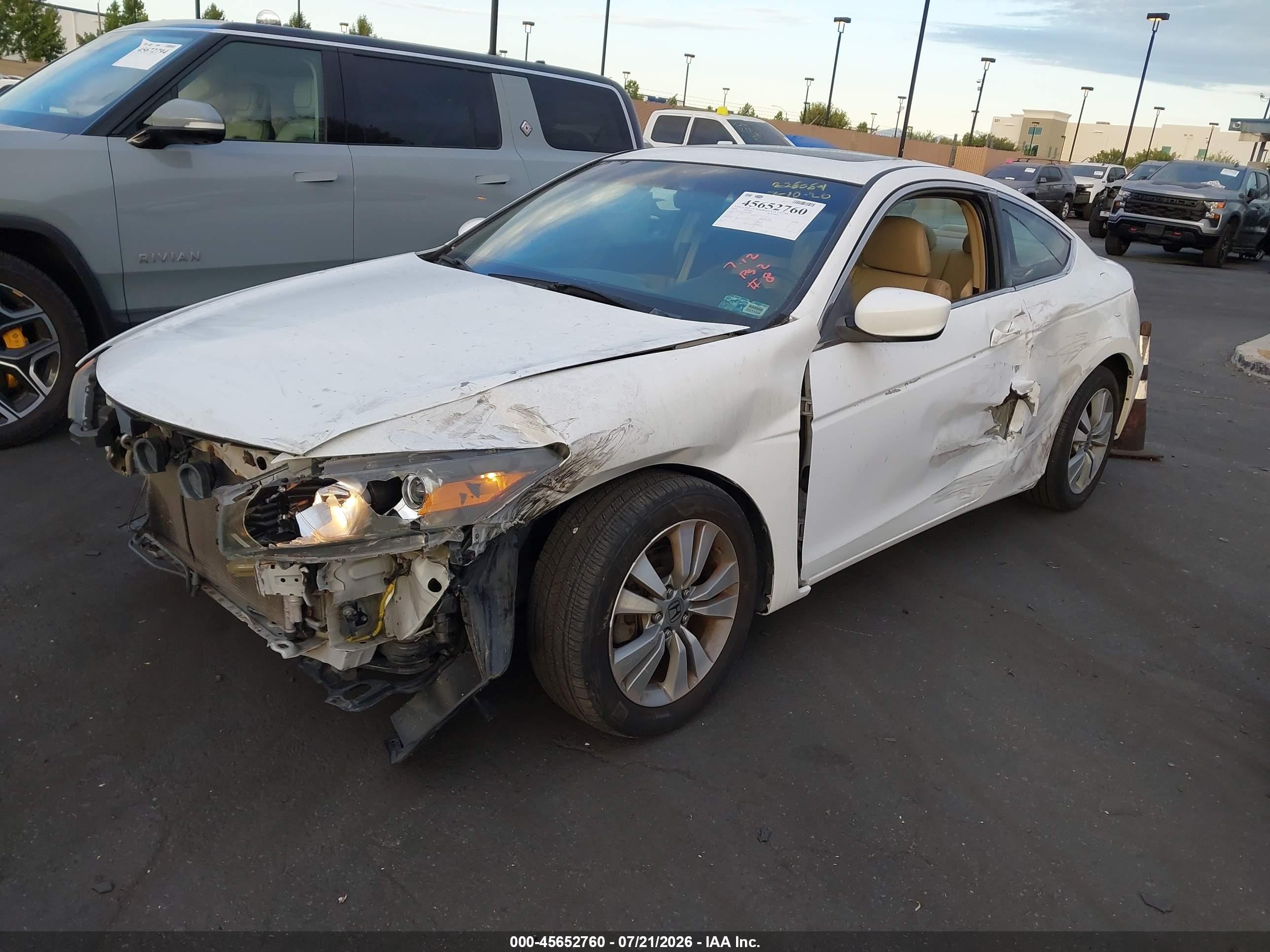 2009 Honda Accord 2.4 Ex-l White vin: 1HGCS12879A023266