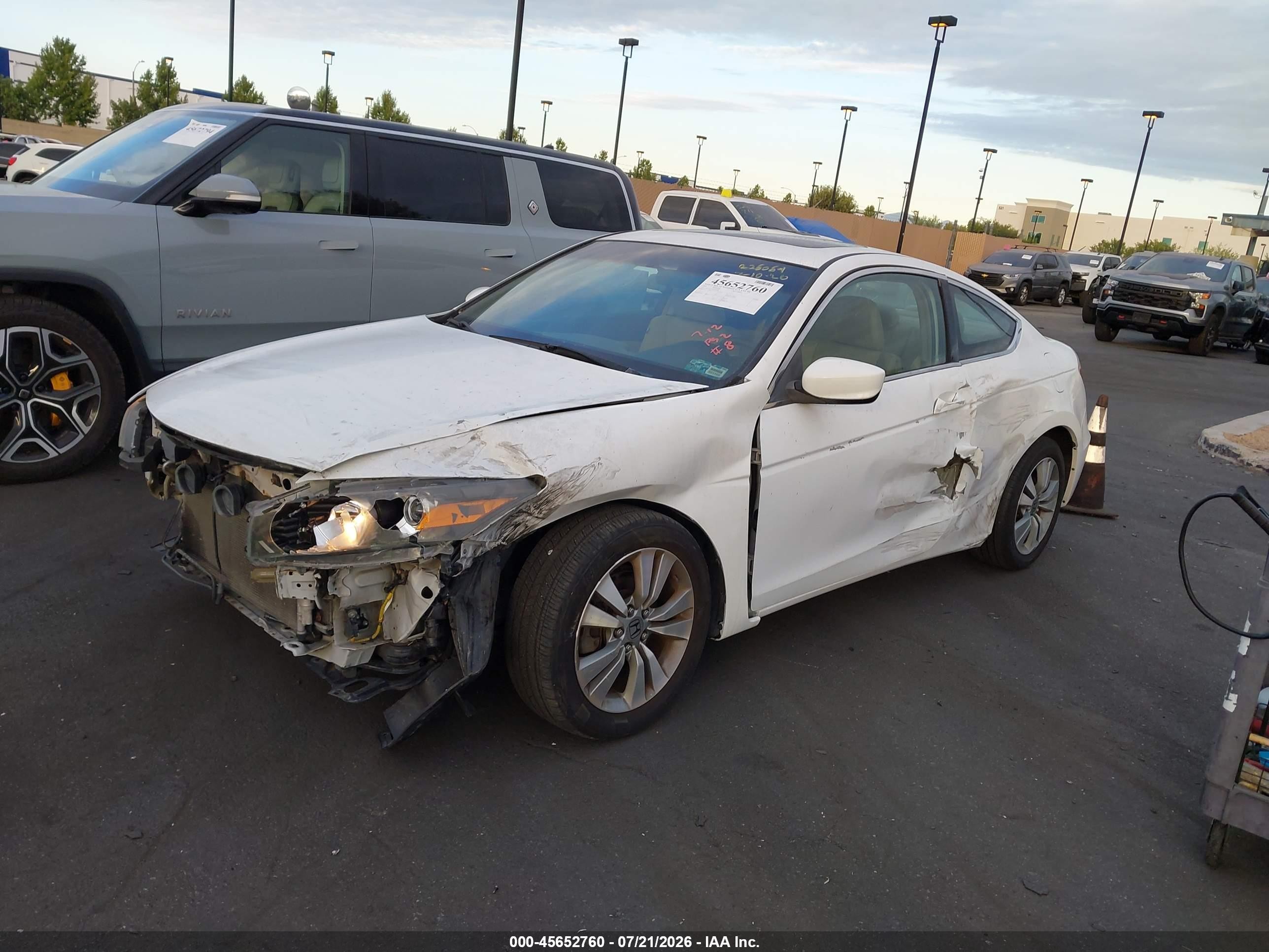 2009 Honda Accord 2.4 Ex-l White vin: 1HGCS12879A023266