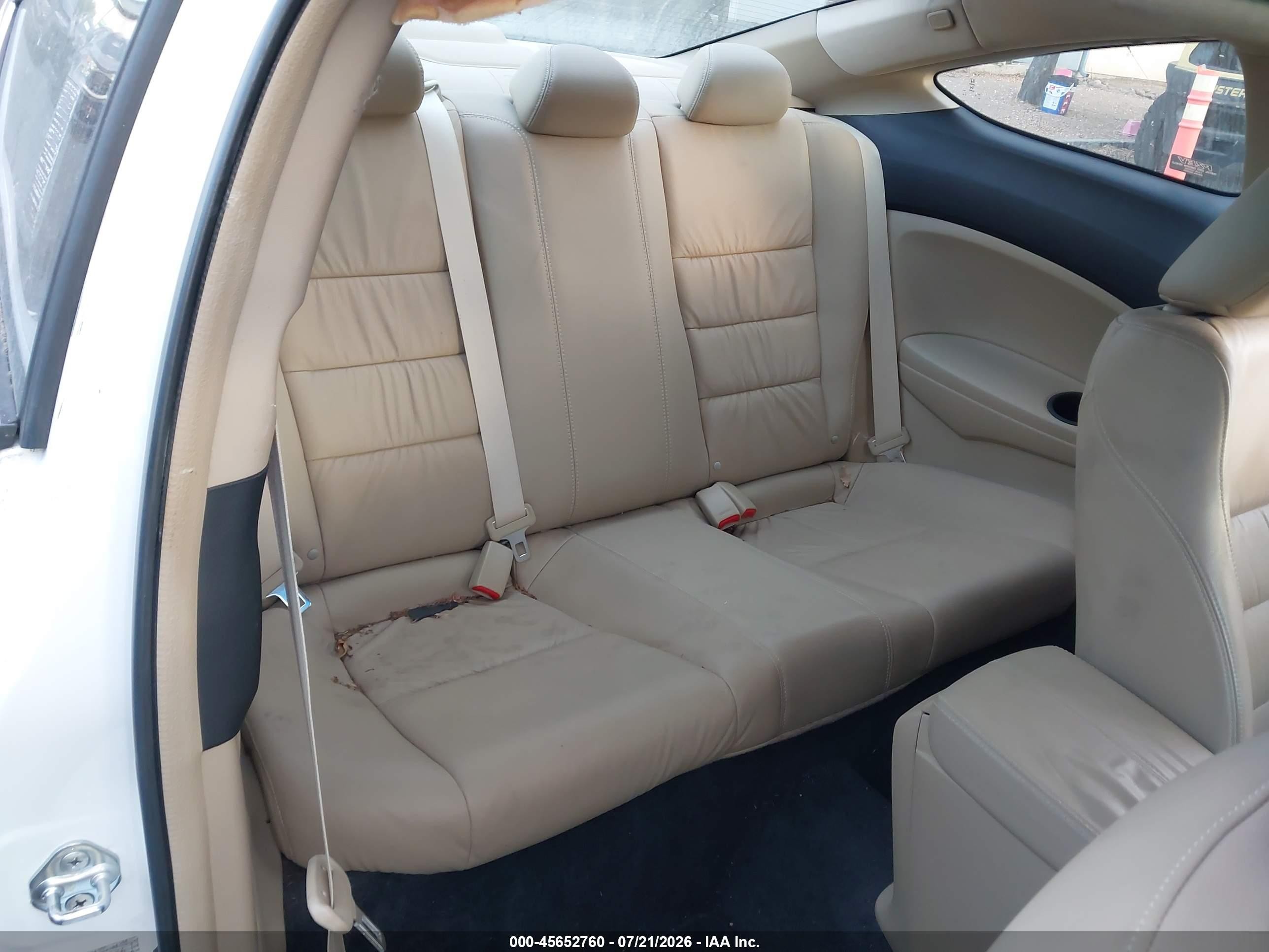 2009 Honda Accord 2.4 Ex-l White vin: 1HGCS12879A023266