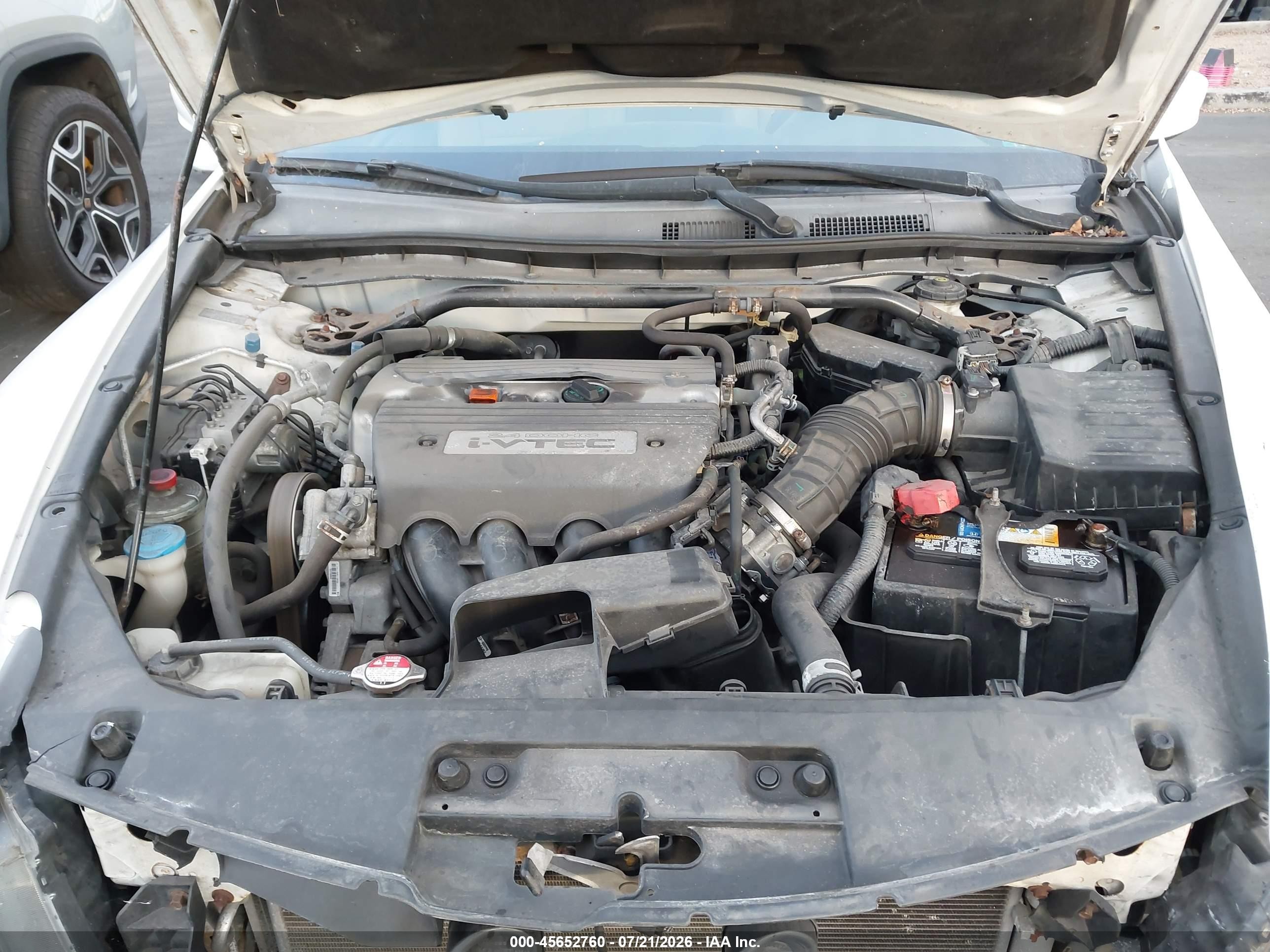 2009 Honda Accord 2.4 Ex-l White vin: 1HGCS12879A023266