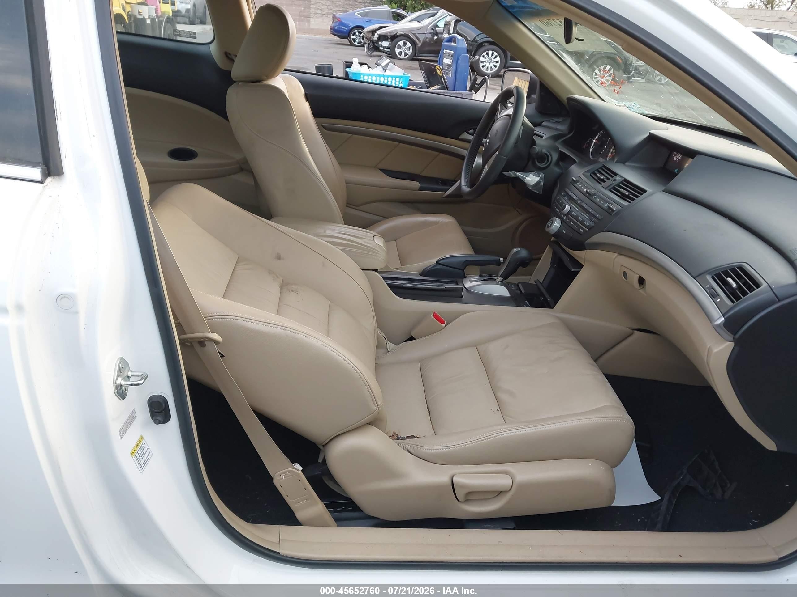 2009 Honda Accord 2.4 Ex-l White vin: 1HGCS12879A023266