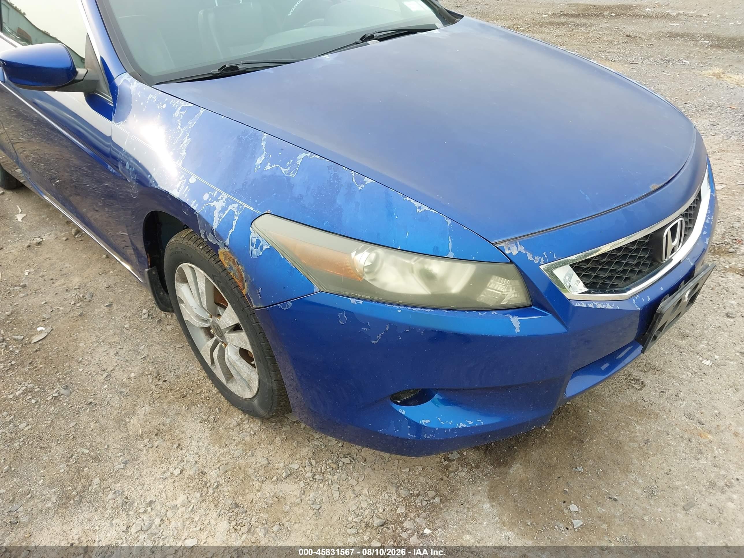 2009 Honda Accord 2.4 Ex-l Blue vin: 1HGCS12889A006749