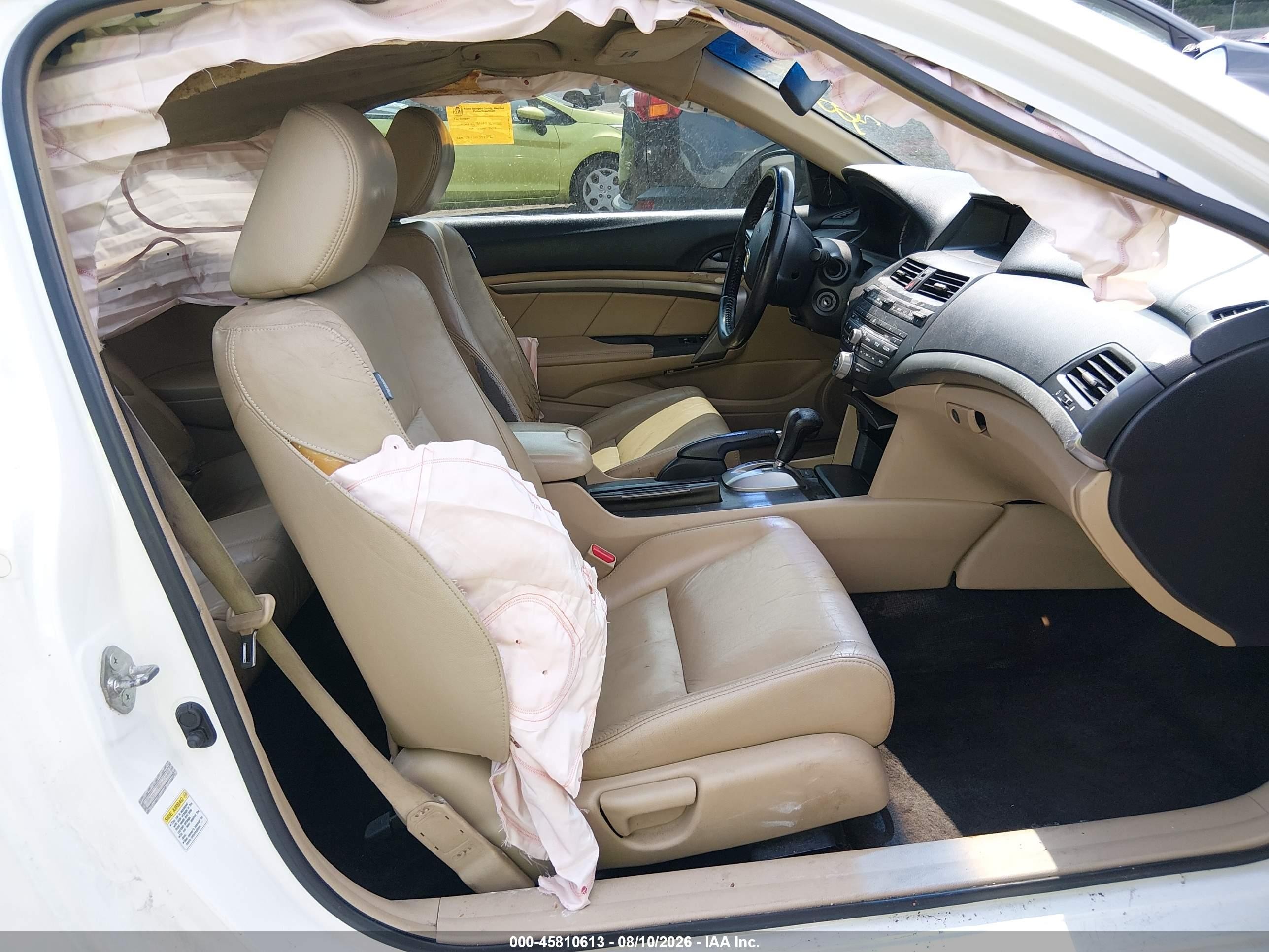2009 Honda Accord 2.4 Ex-l White vin: 1HGCS12889A009649
