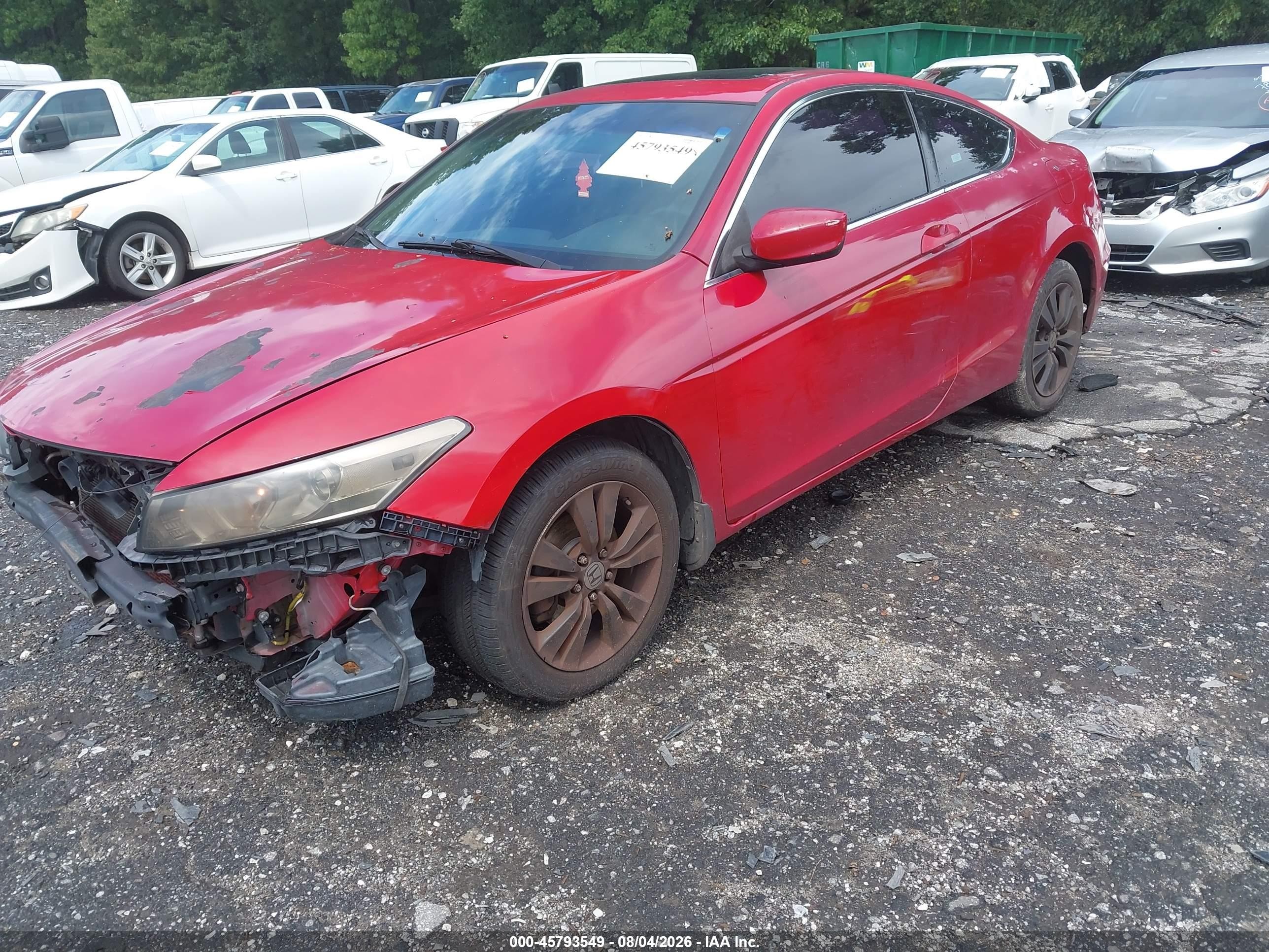 2009 Honda Accord 2.4 Ex-l Red vin: 1HGCS12889A014236