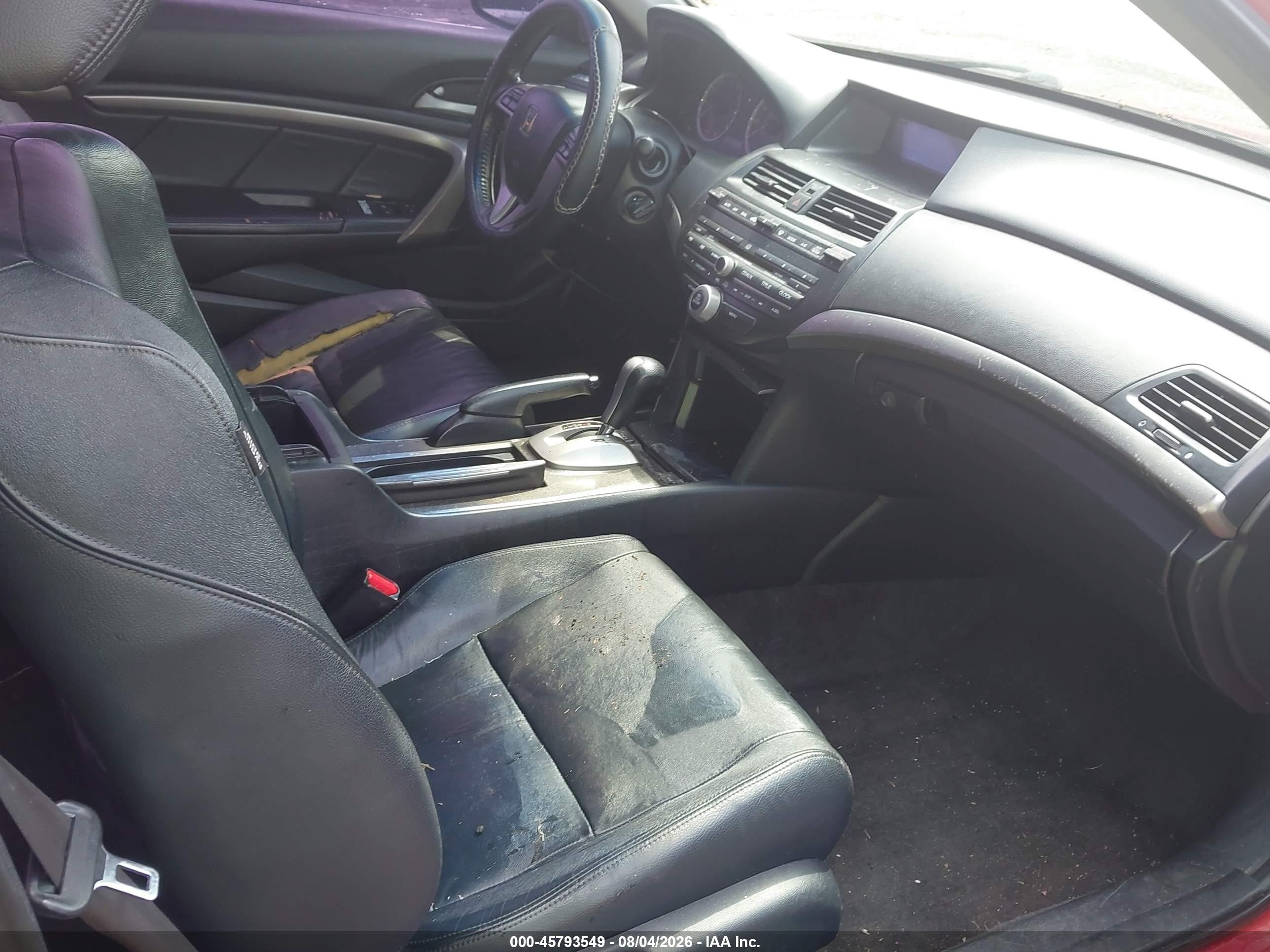 2009 Honda Accord 2.4 Ex-l Red vin: 1HGCS12889A014236