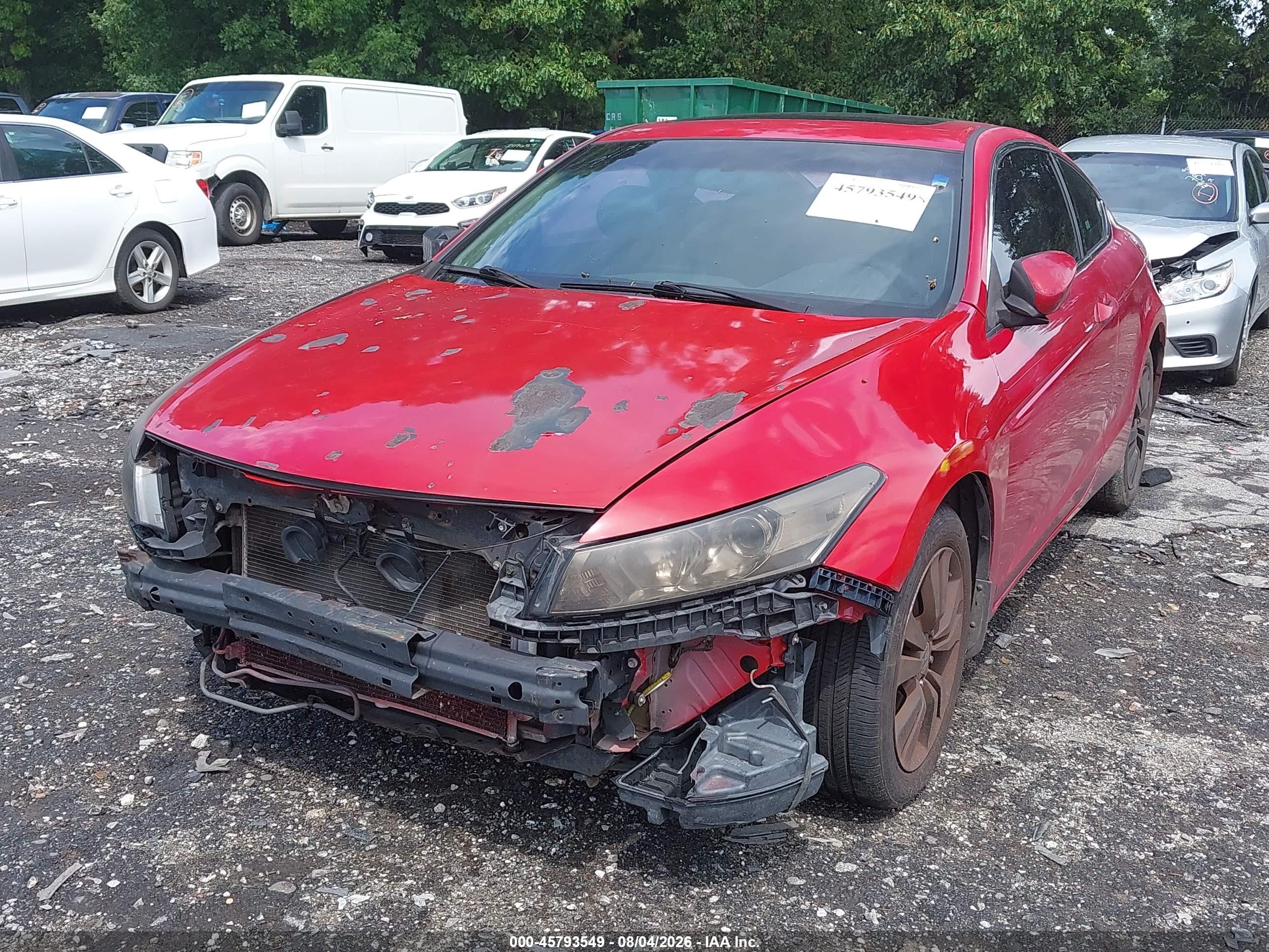 2009 Honda Accord 2.4 Ex-l Red vin: 1HGCS12889A014236