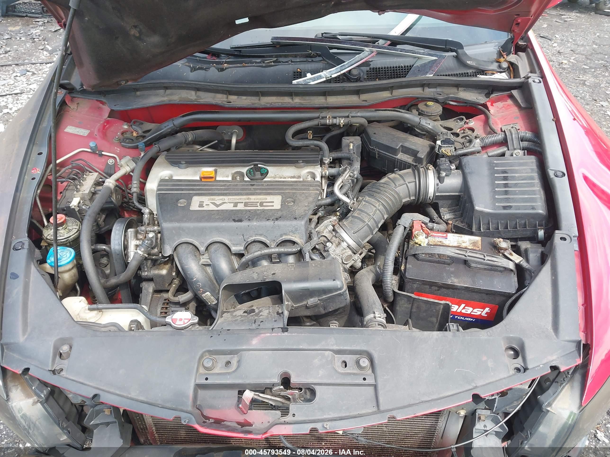2009 Honda Accord 2.4 Ex-l Red vin: 1HGCS12889A014236