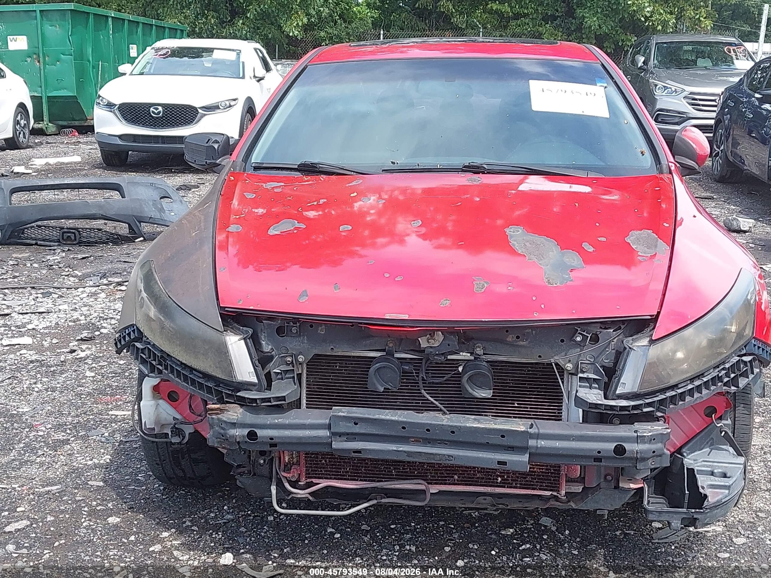 2009 Honda Accord 2.4 Ex-l Red vin: 1HGCS12889A014236