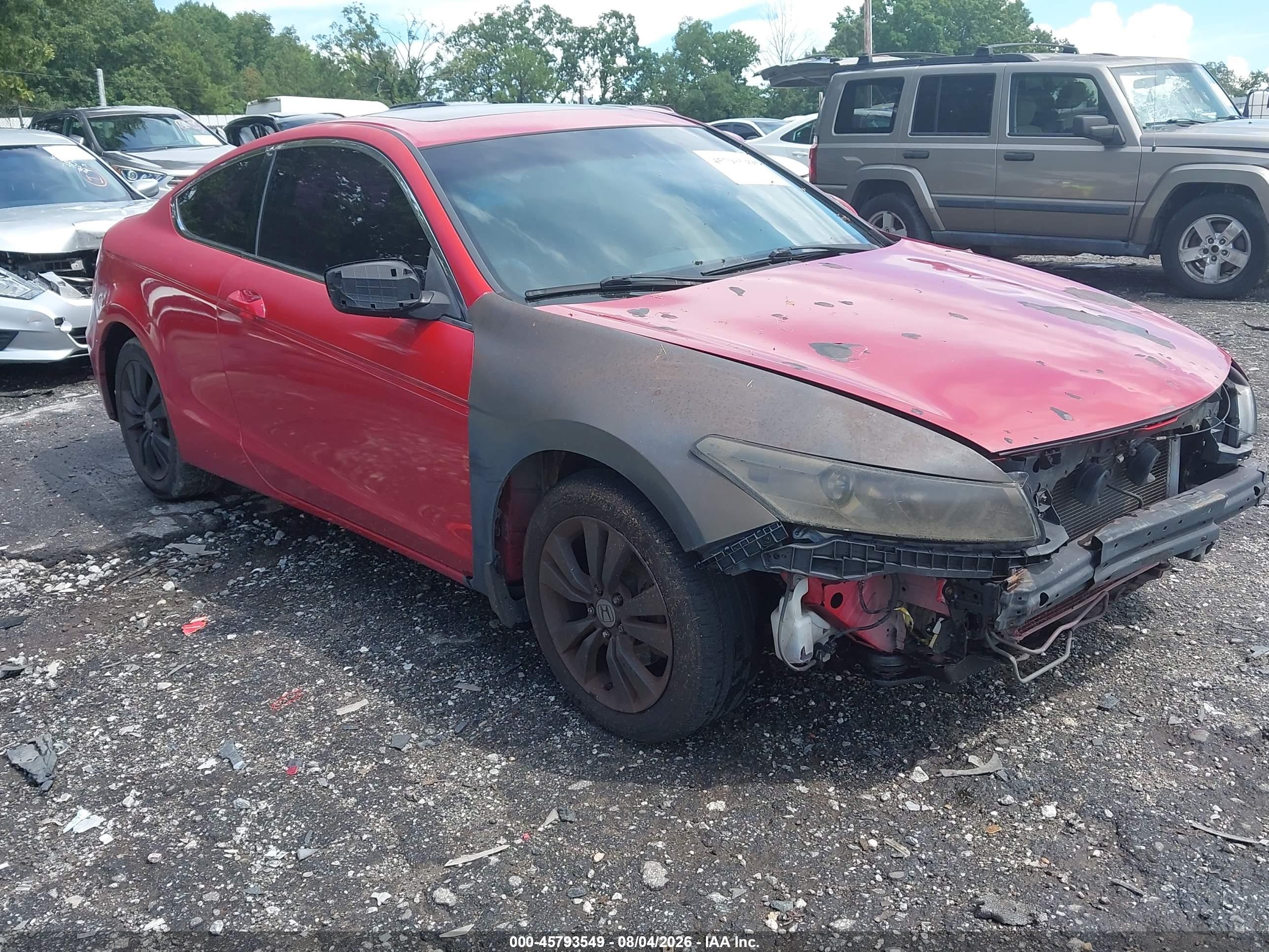 2009 Honda Accord 2.4 Ex-l Red vin: 1HGCS12889A014236