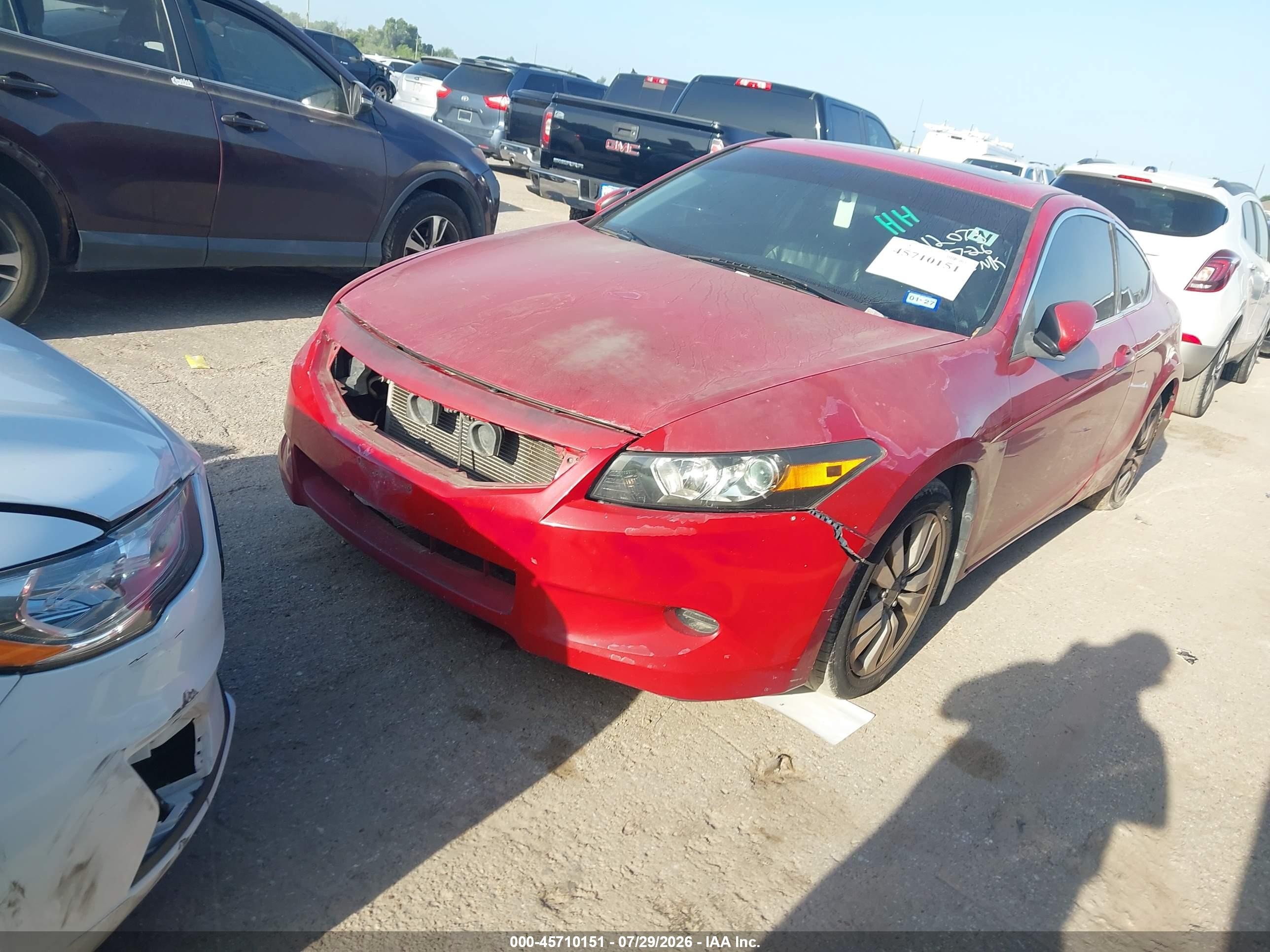 2008 Honda Accord 2.4 Ex-l Red vin: 1HGCS12898A012073
