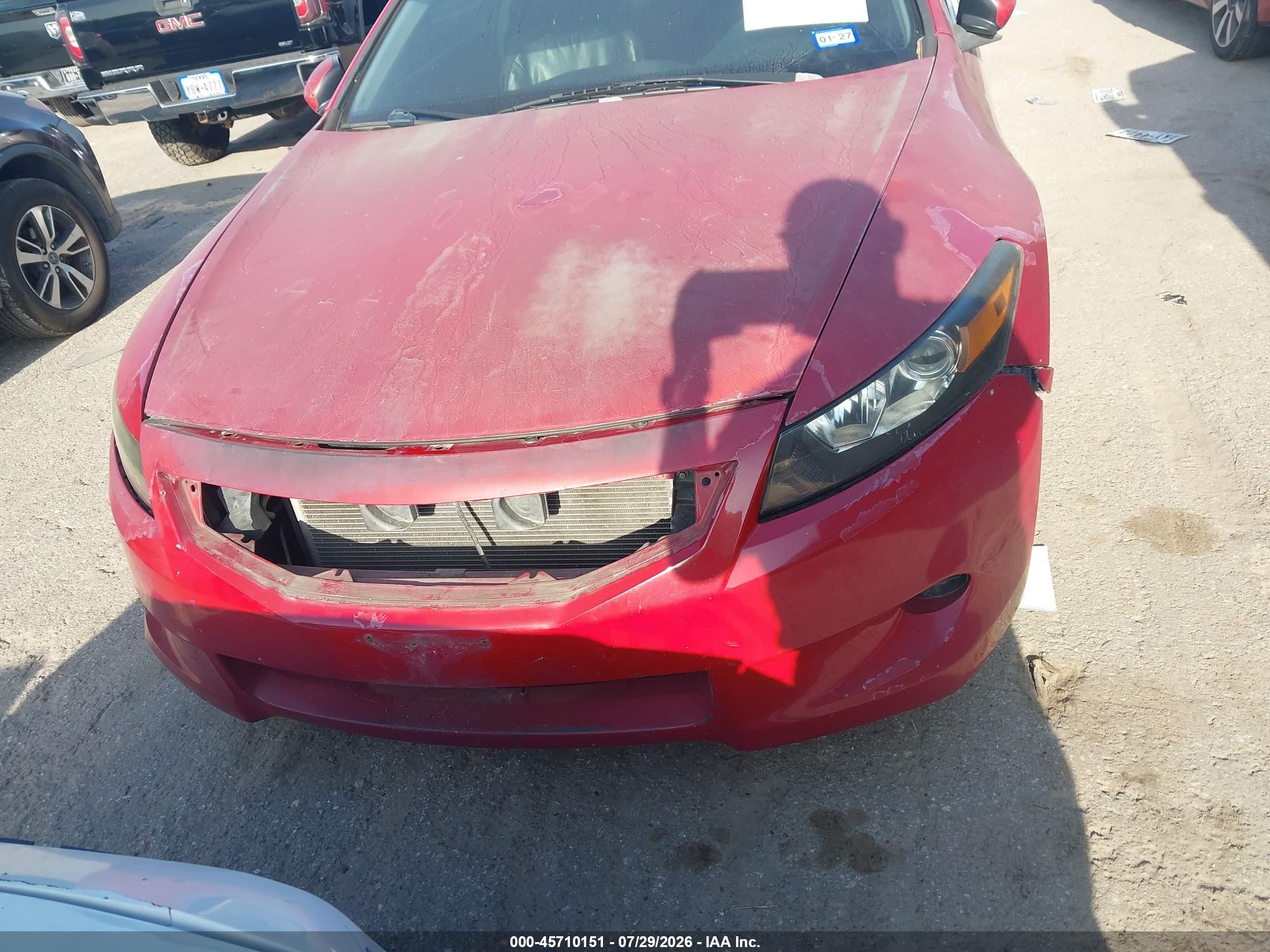 2008 Honda Accord 2.4 Ex-l Red vin: 1HGCS12898A012073