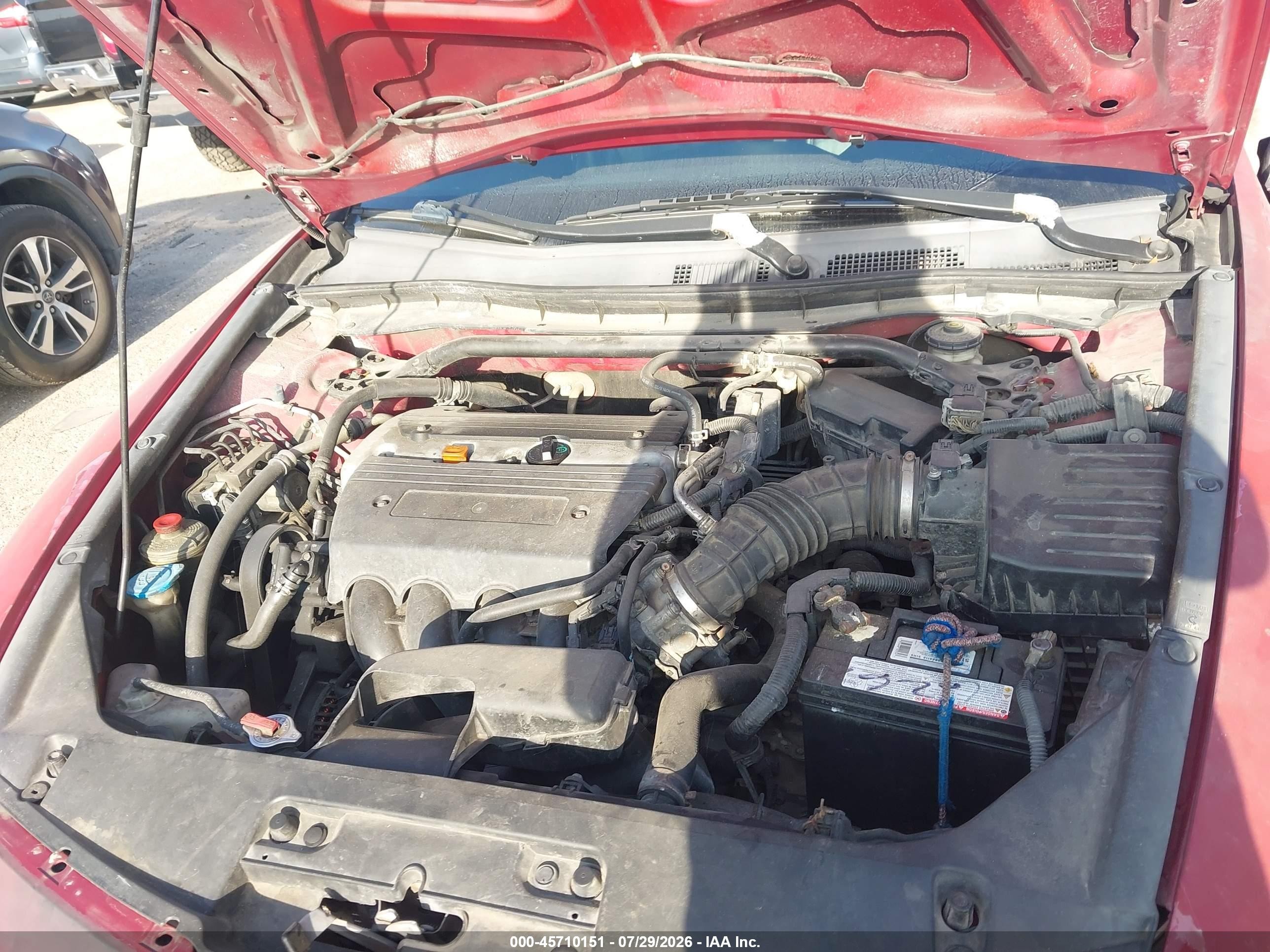2008 Honda Accord 2.4 Ex-l Red vin: 1HGCS12898A012073