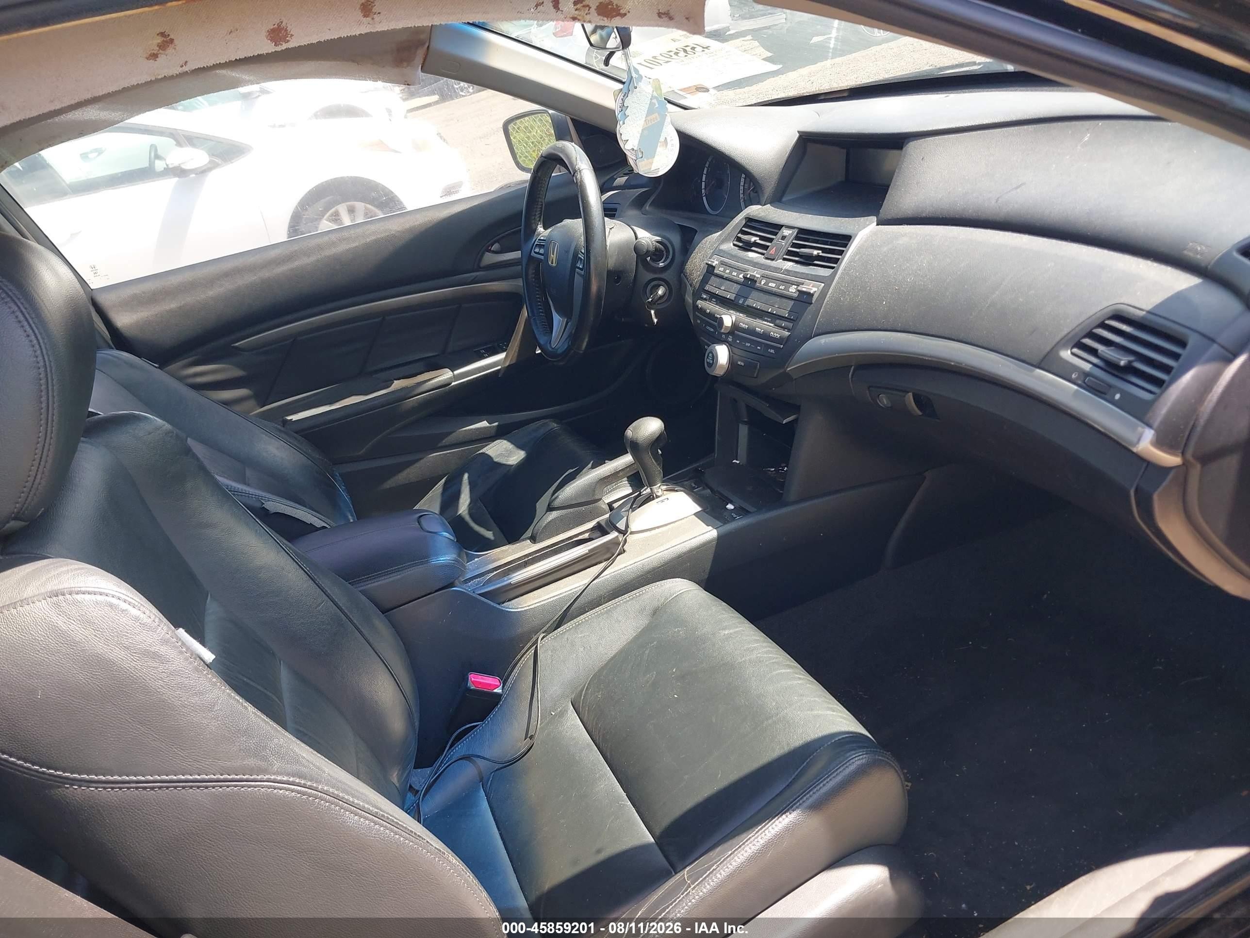 2009 Honda Accord 2.4 Ex-l Black vin: 1HGCS128X9A001343