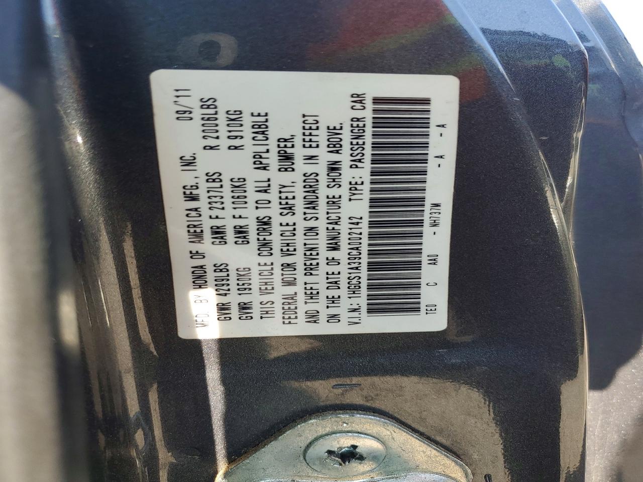 2012 Honda Accord Lx Gray vin: 1HGCS1A39CA002142