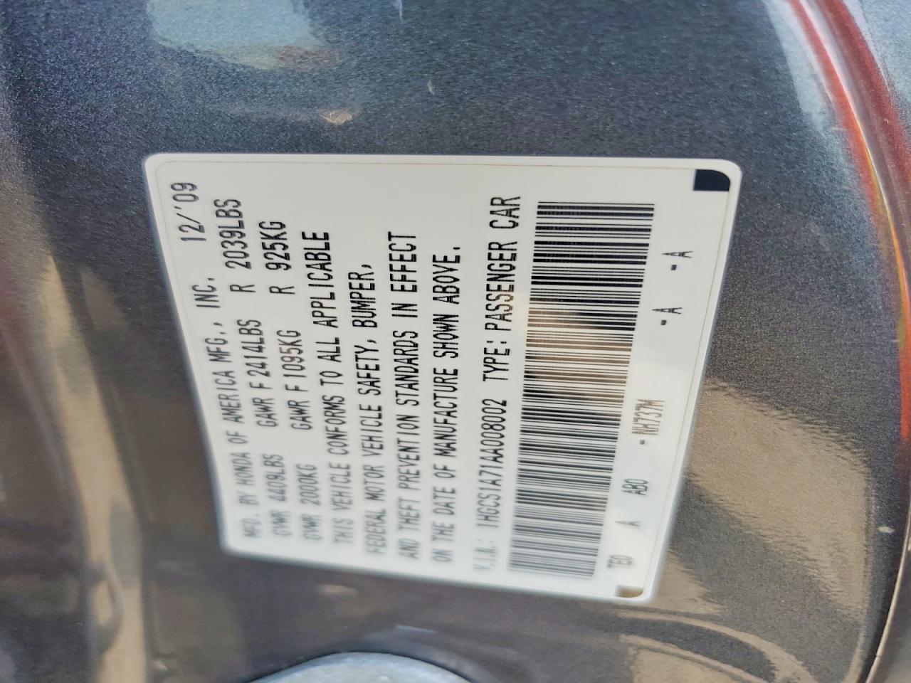 2010 Honda Accord Ex Gray vin: 1HGCS1A71AA008002