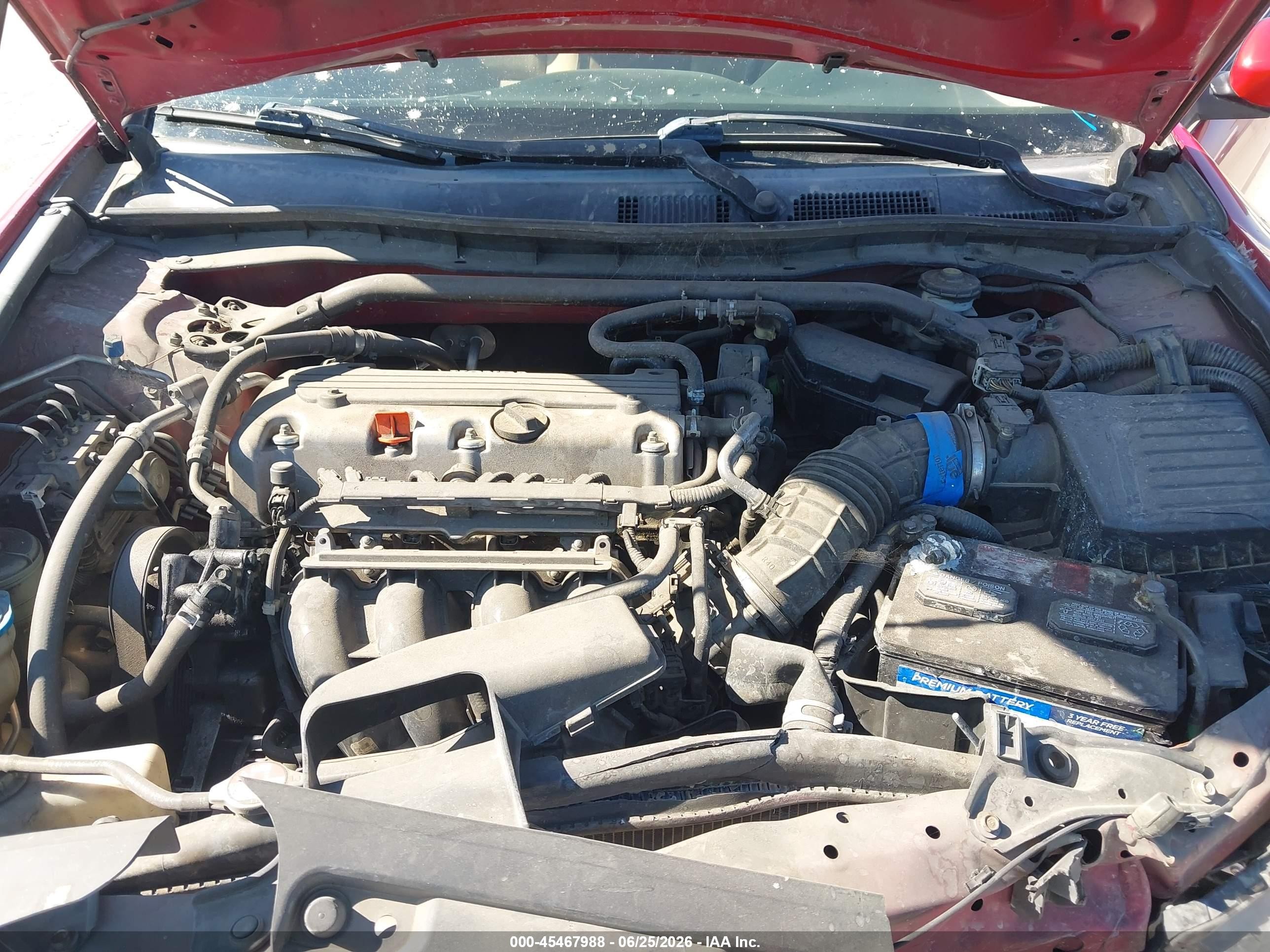 2011 Honda Accord 2.4 Ex Red vin: 1HGCS1B70BA000618