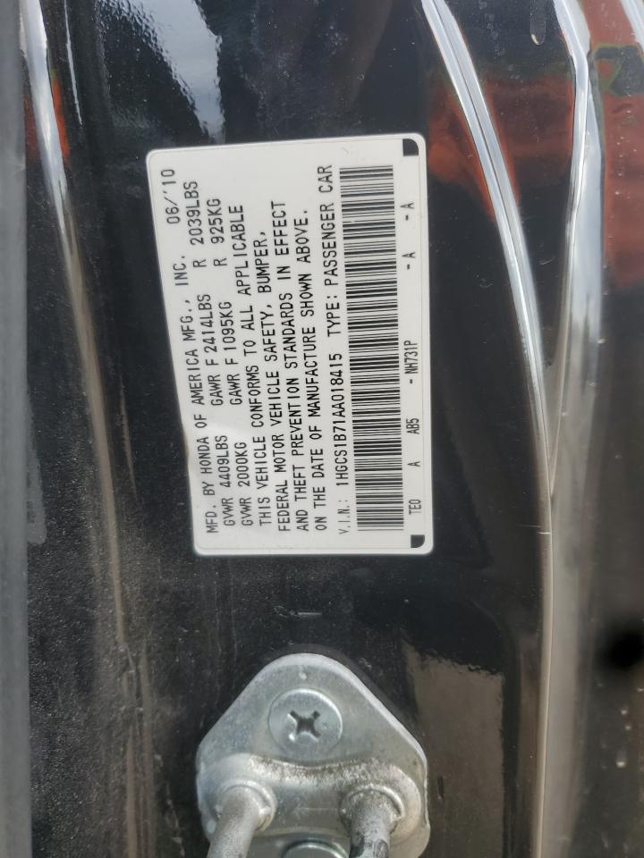 2010 Honda Accord Ex Black vin: 1HGCS1B71AA018415