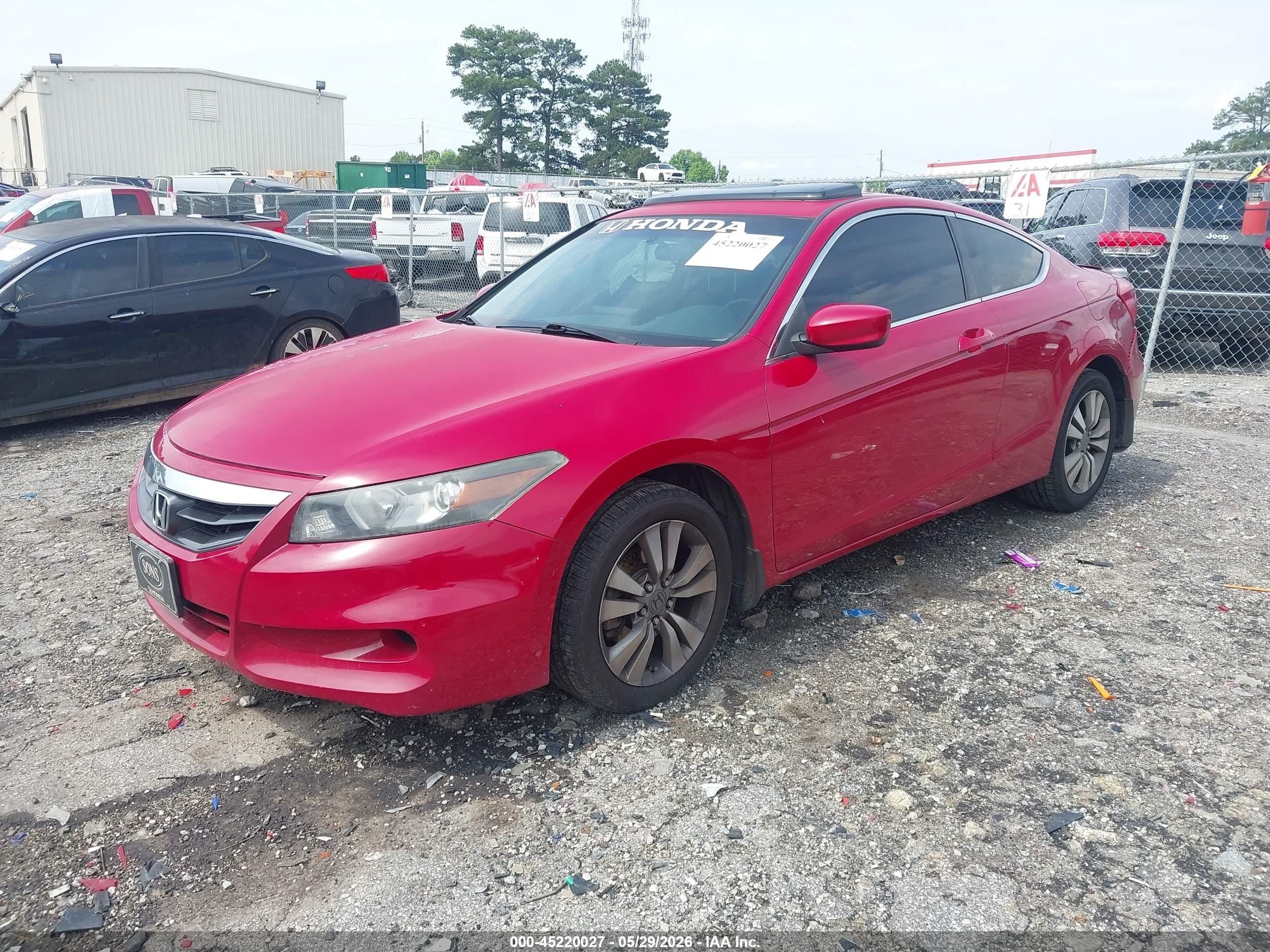 2012 Honda Accord 2.4 Ex Красный vin: 1HGCS1B75CA023524