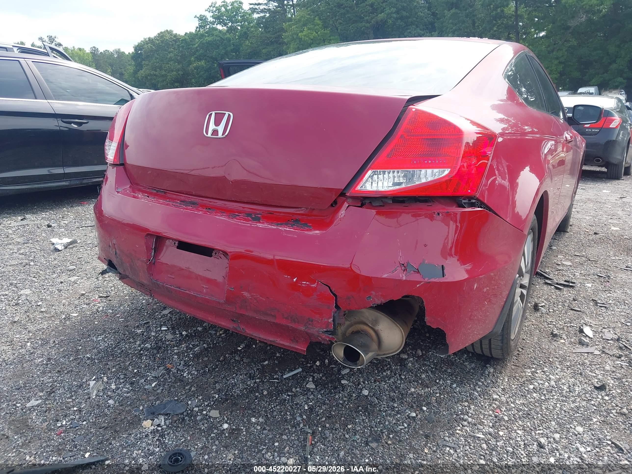 2012 Honda Accord 2.4 Ex Красный vin: 1HGCS1B75CA023524