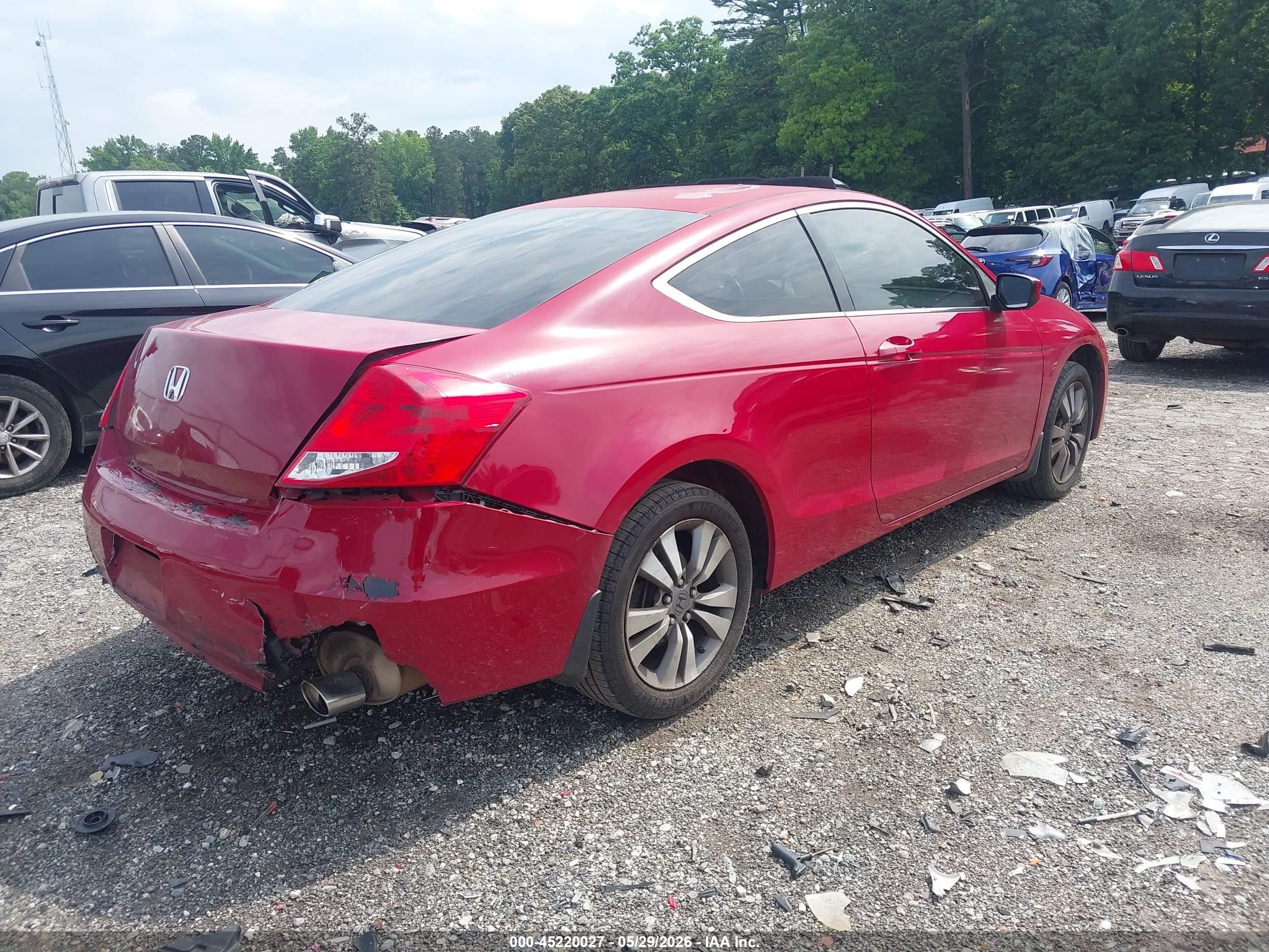 2012 Honda Accord 2.4 Ex Красный vin: 1HGCS1B75CA023524