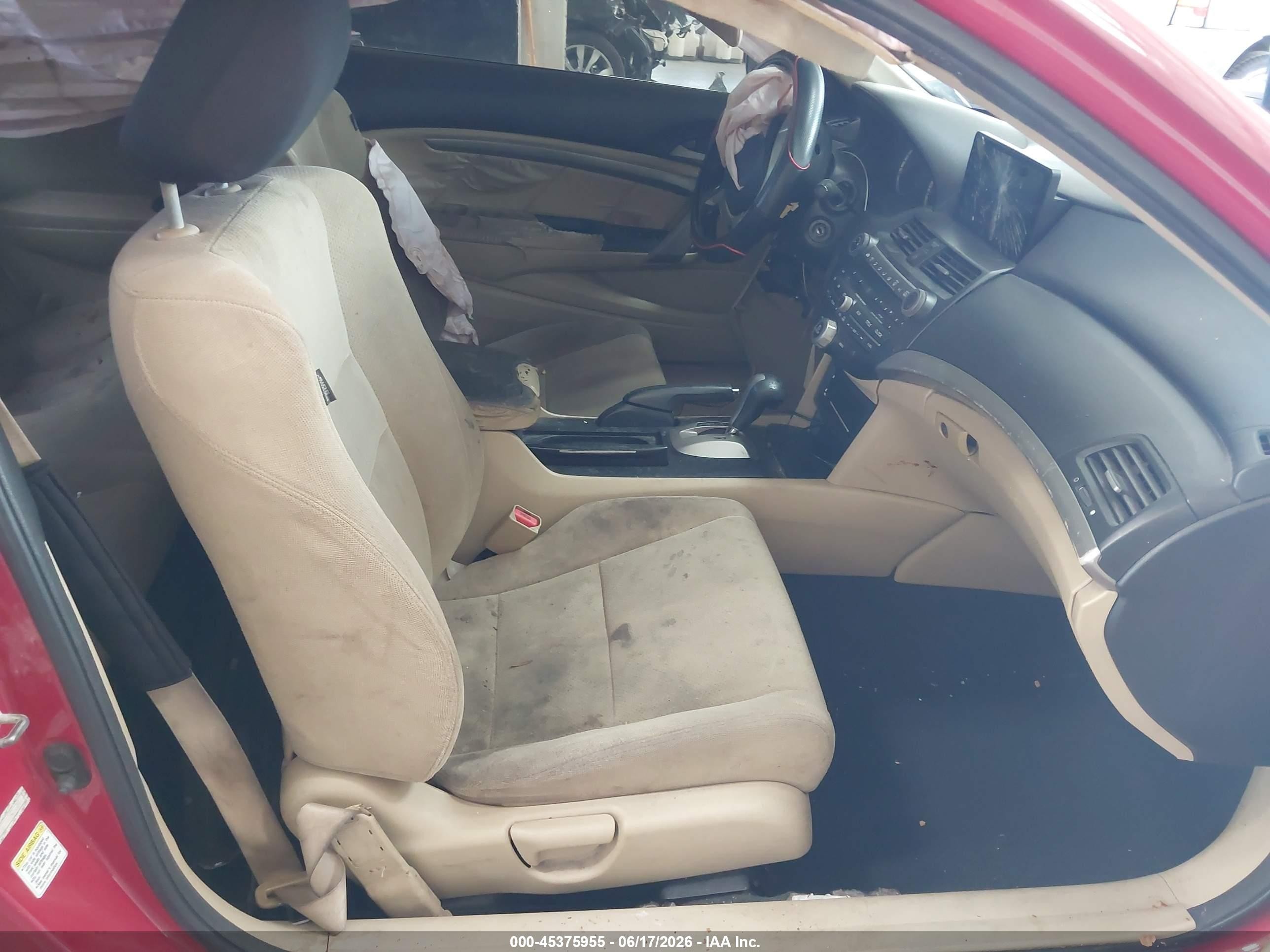 2012 Honda Accord 2.4 Ex Red vin: 1HGCS1B77CA003680