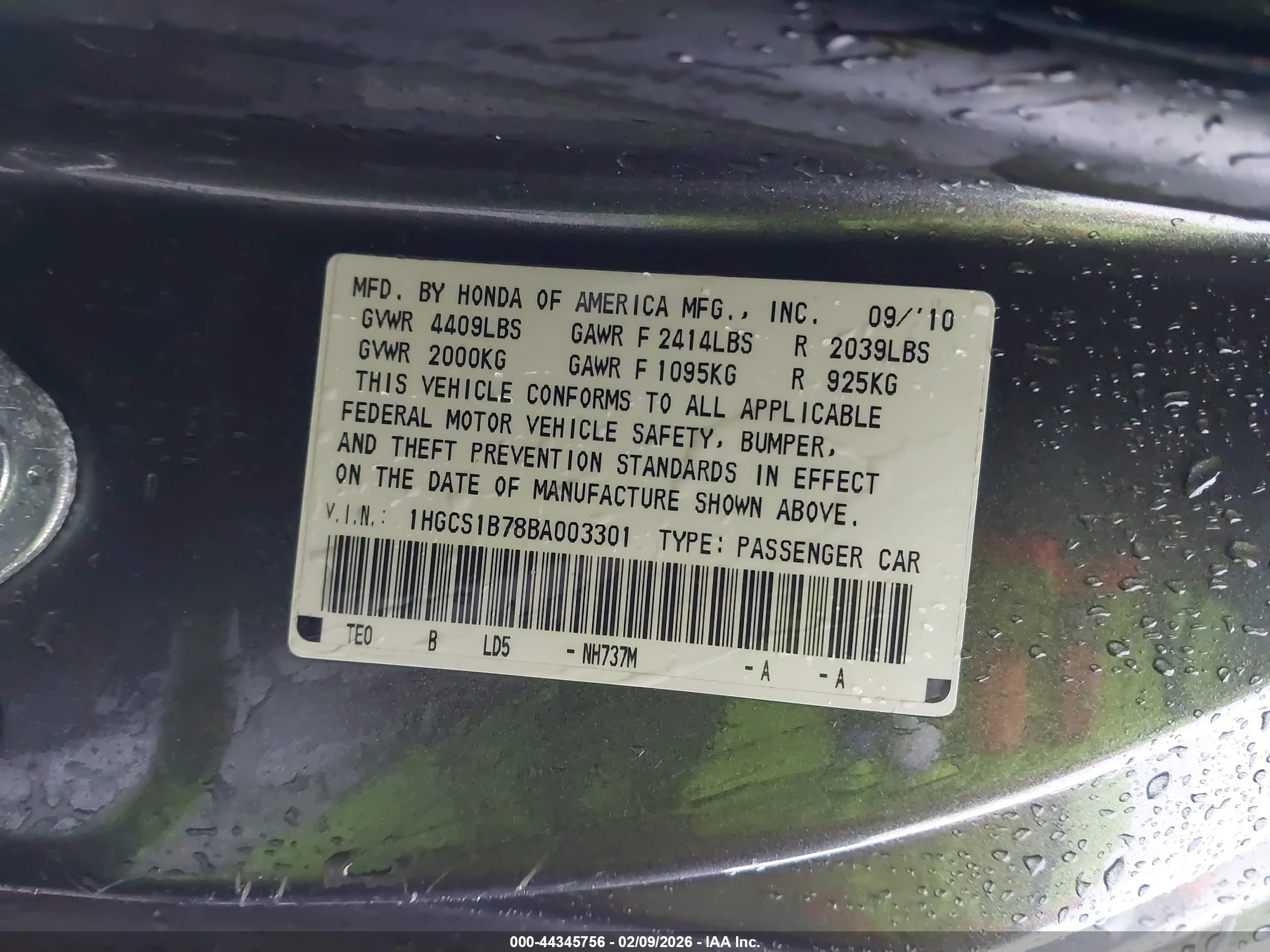 2011 Honda Accord 2.4 Ex Gray vin: 1HGCS1B78BA003301