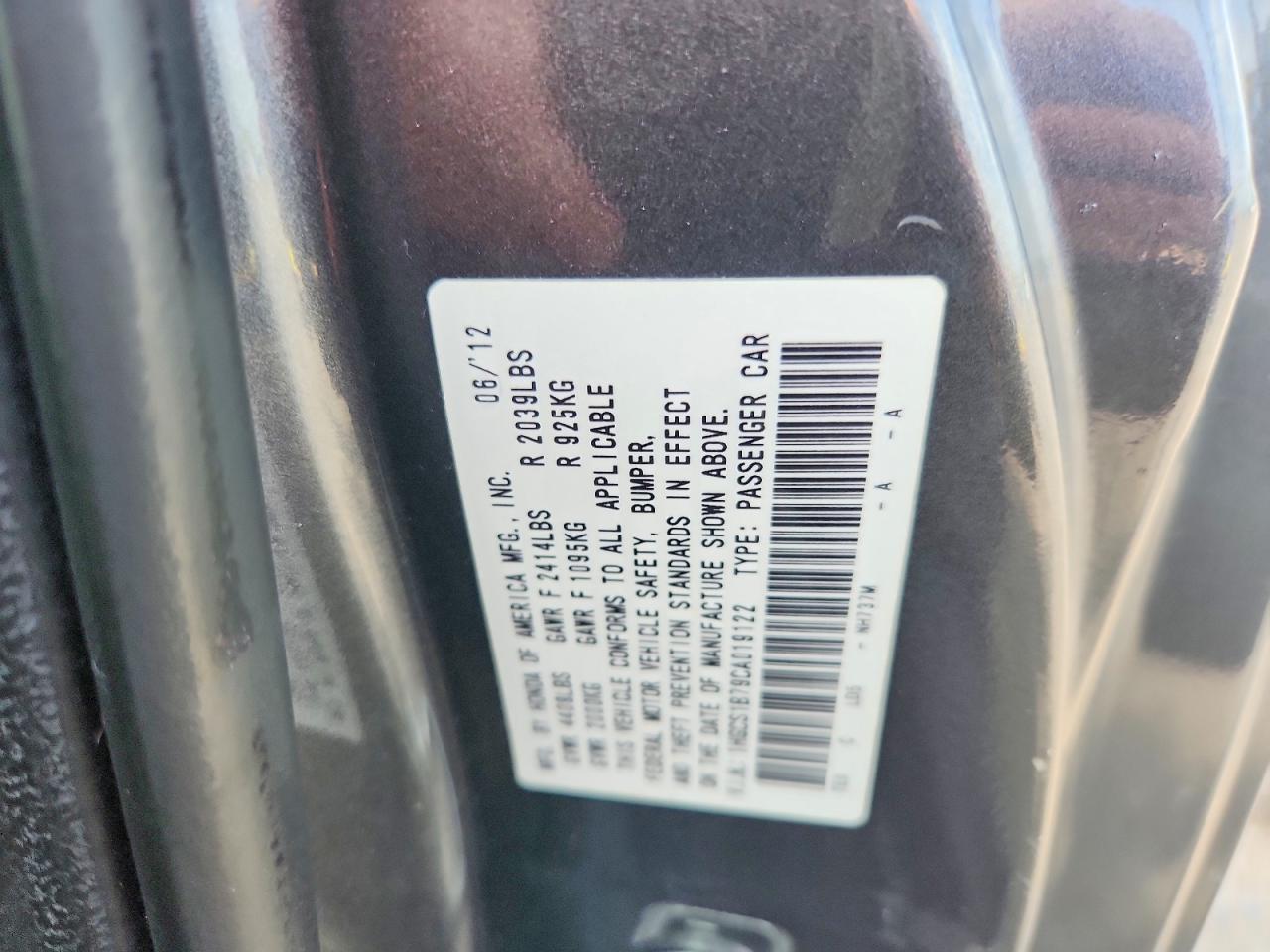 2012 Honda Accord Ex Gray vin: 1HGCS1B79CA019122
